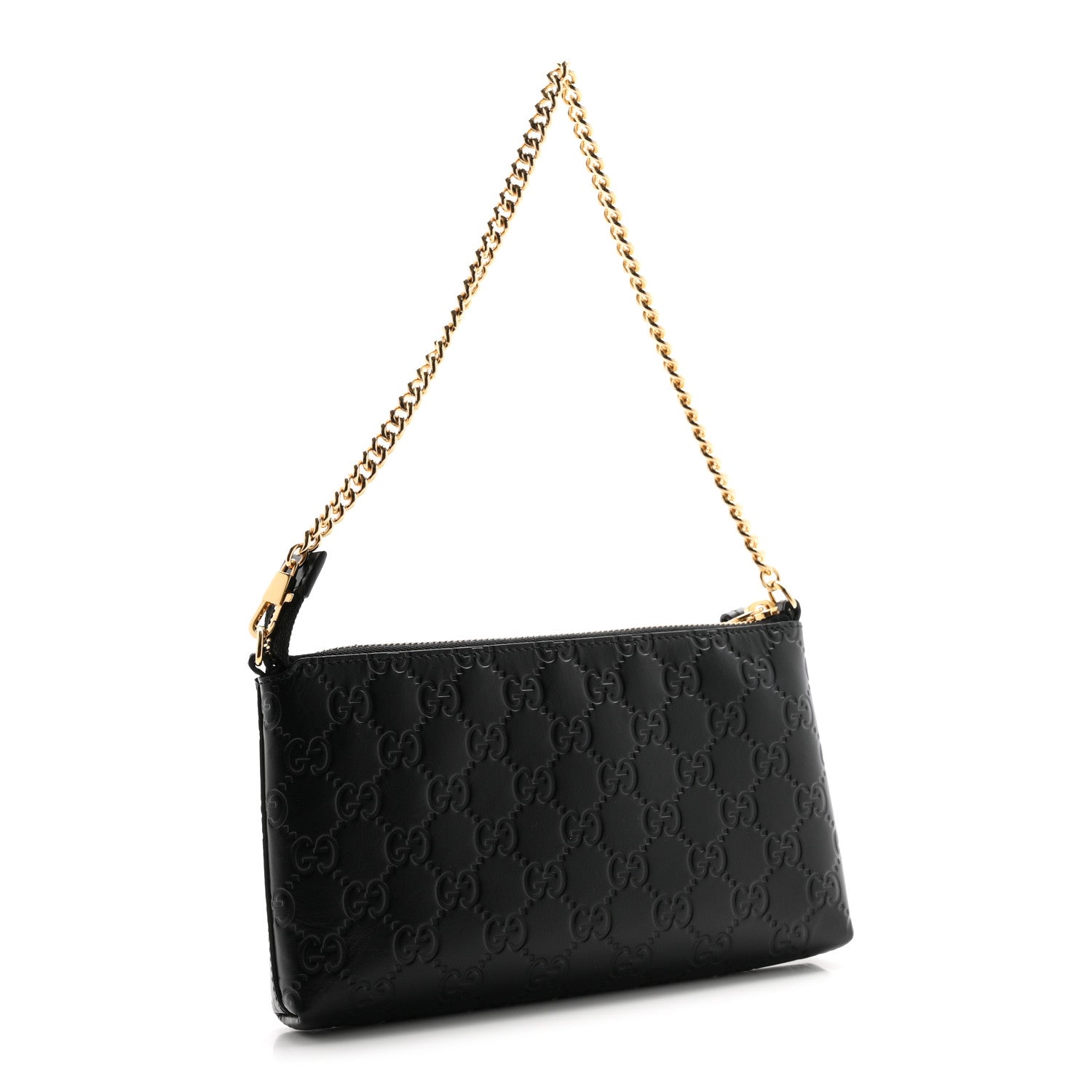 Guccissima Signature Wrist Wallet Black