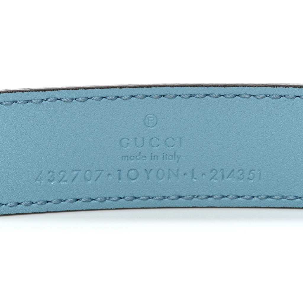 Calfskin Kids Double G Belt L Blue