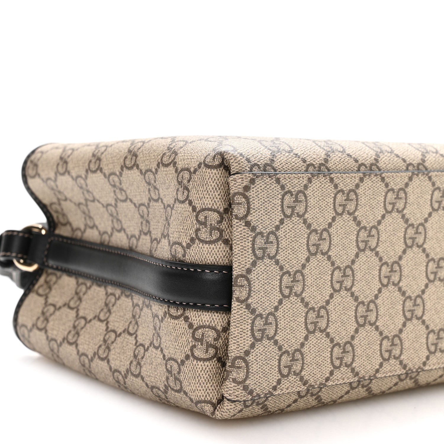 GG Supreme Monogram Emblem Medium Tote Bag Beige Black