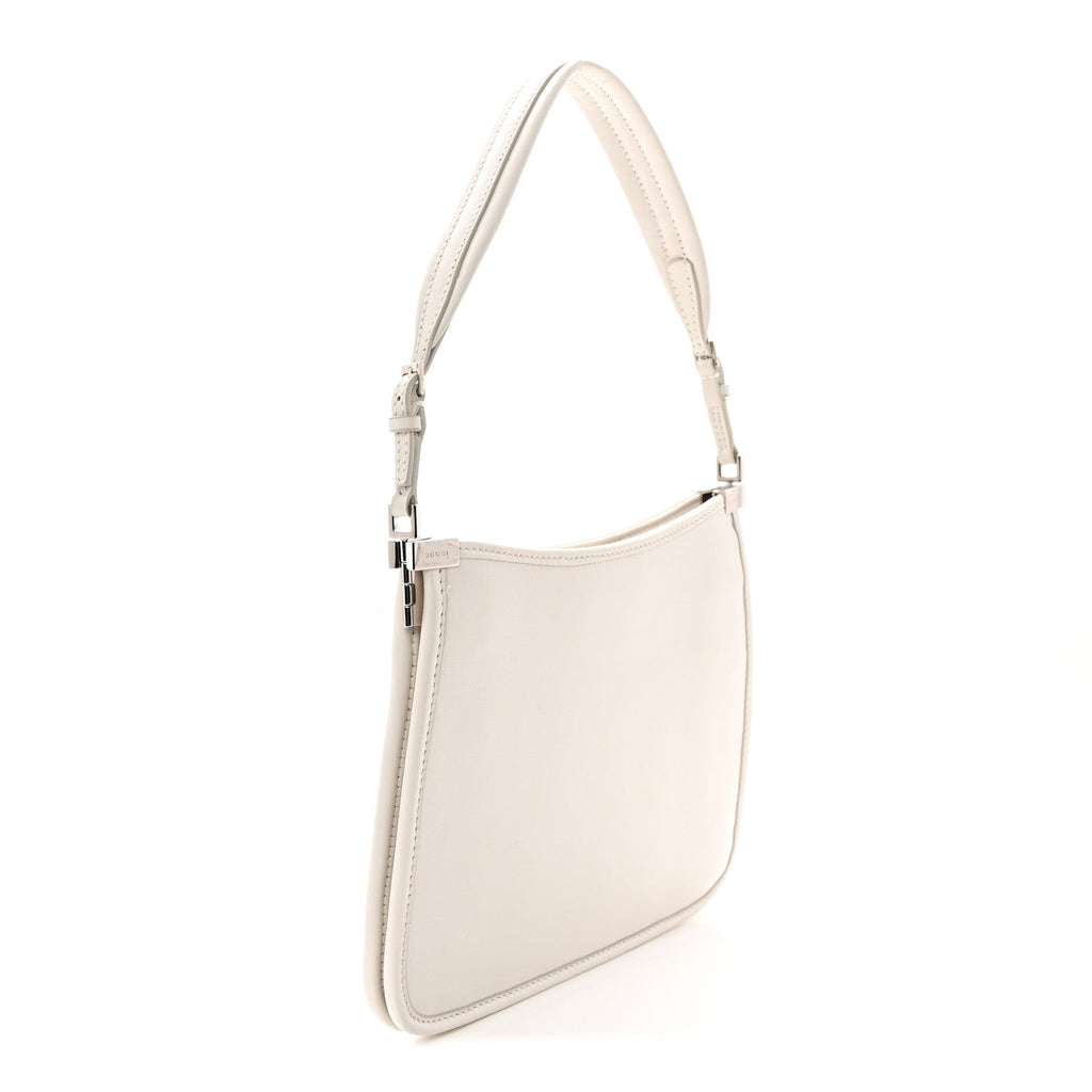 Calfskin Horsebit Slim Shoulder Bag White
