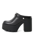 Real Betis Glamour Calfskin Horsebit Platform Mules 37 Black