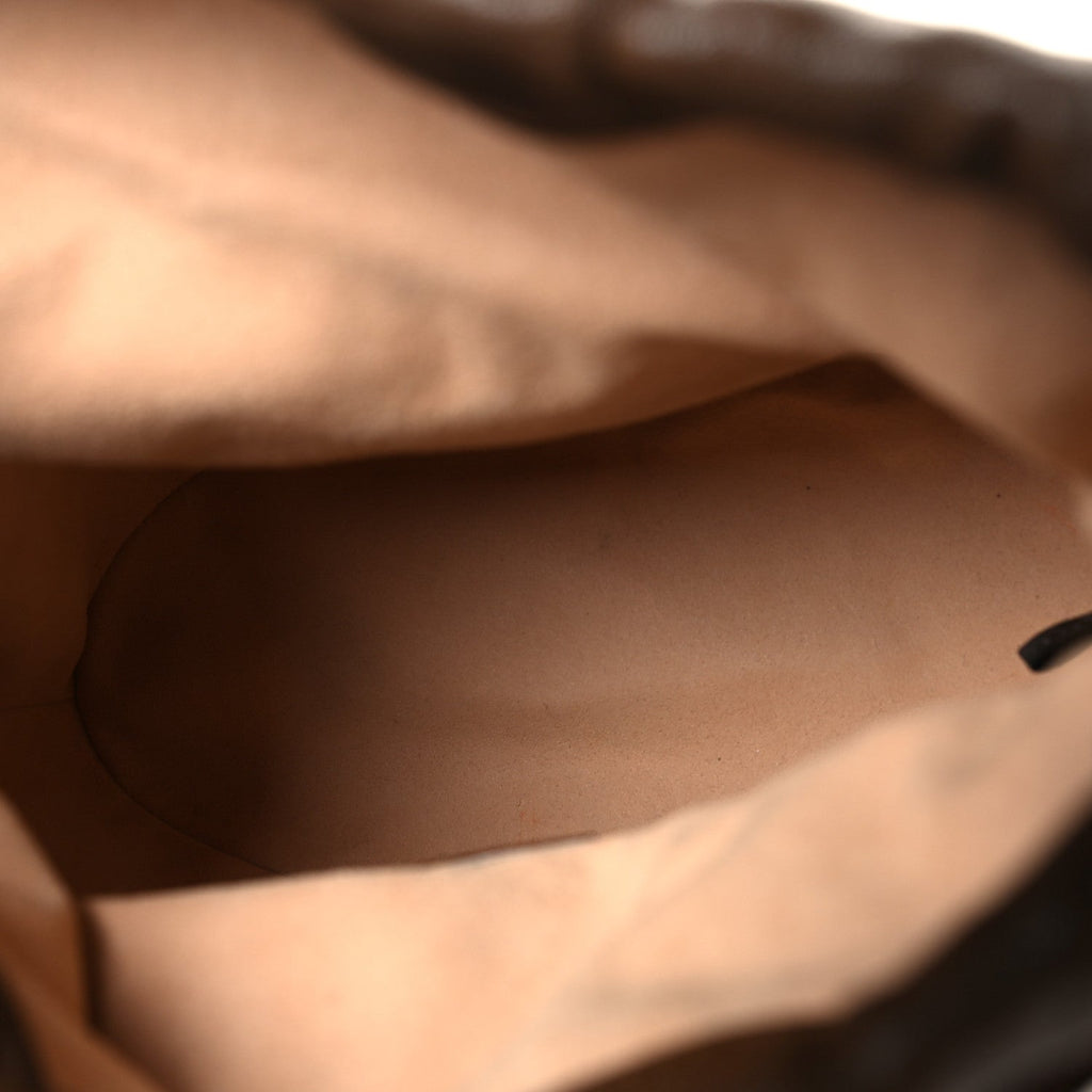 Monogram Textured Calfskin Horsebit 1955 Drawstring Bucket Bag Beige Brown Sugar