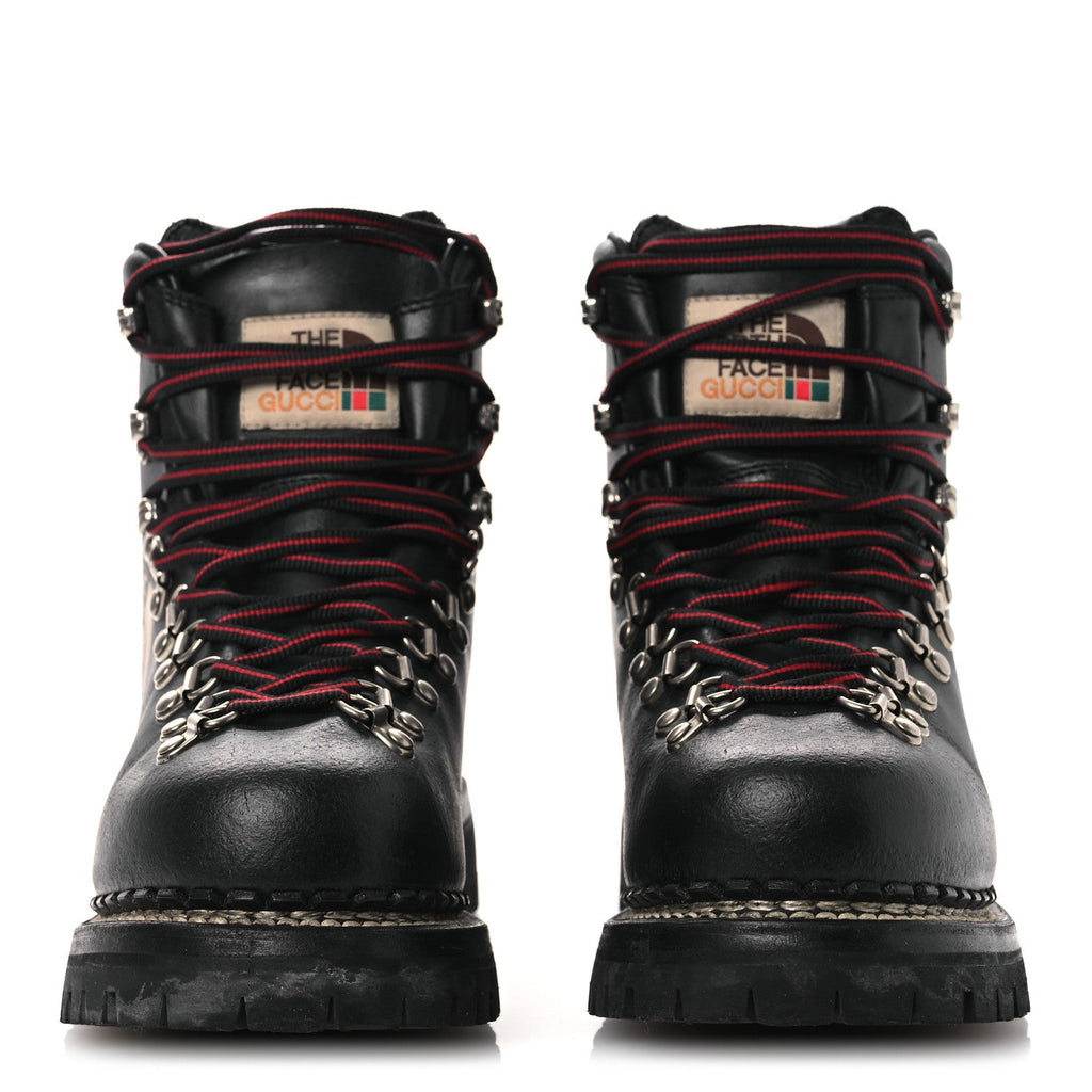 X THE NORTH FACE Calfskin Womens Hiking Ankle Boots 37.5 Black