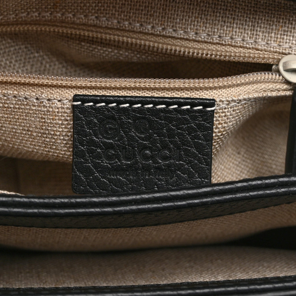 Dollar Calfskin Interlocking G Crossbody Bag Black