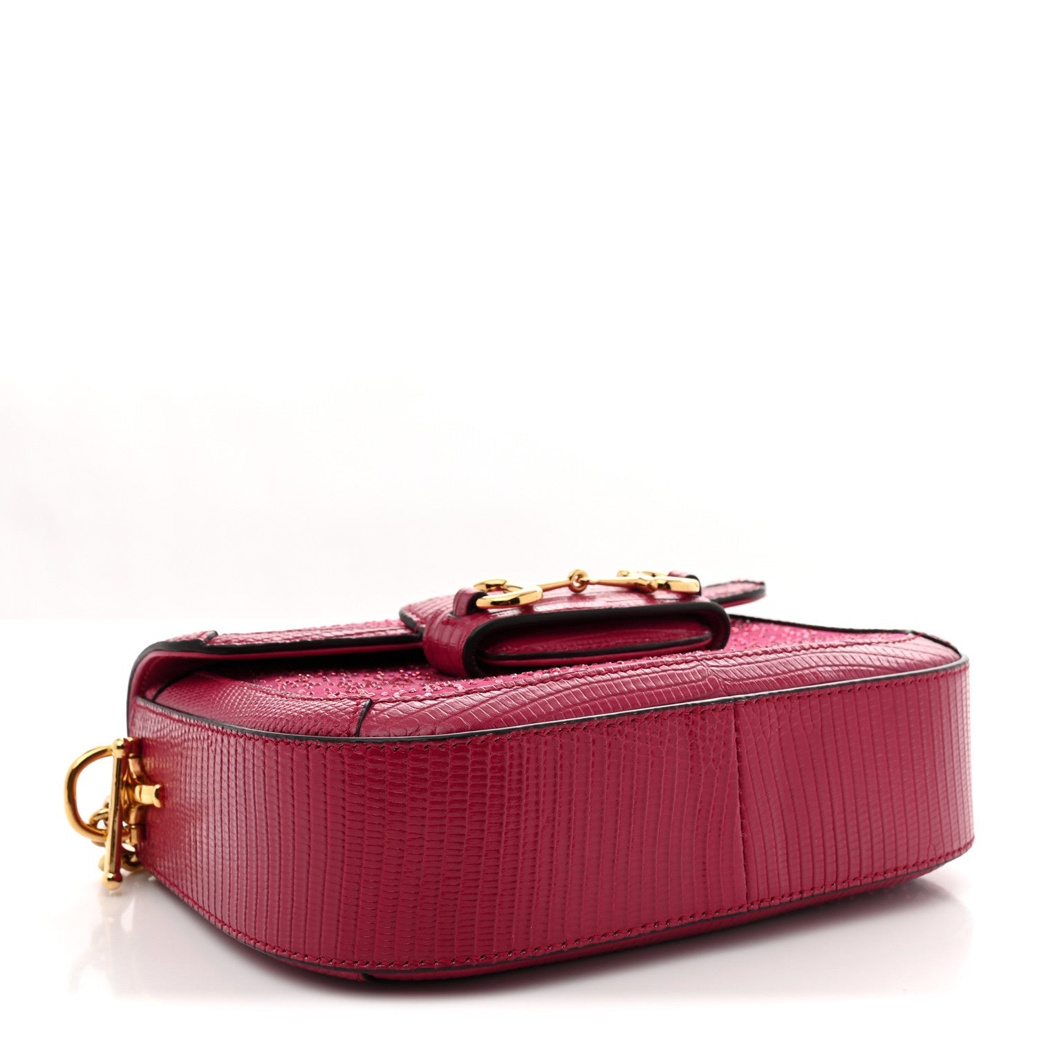Canvas Calfskin Crystal GG Monogram Snakeskin Mini Horsebit 1955 Shoulder Bag Pink