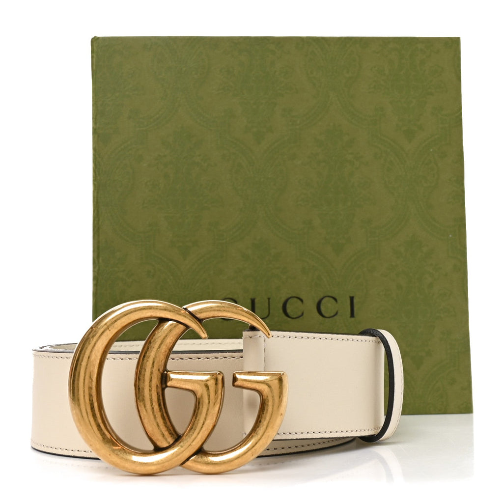Calfskin Double G 40mm Belt 80 32 Mystic White