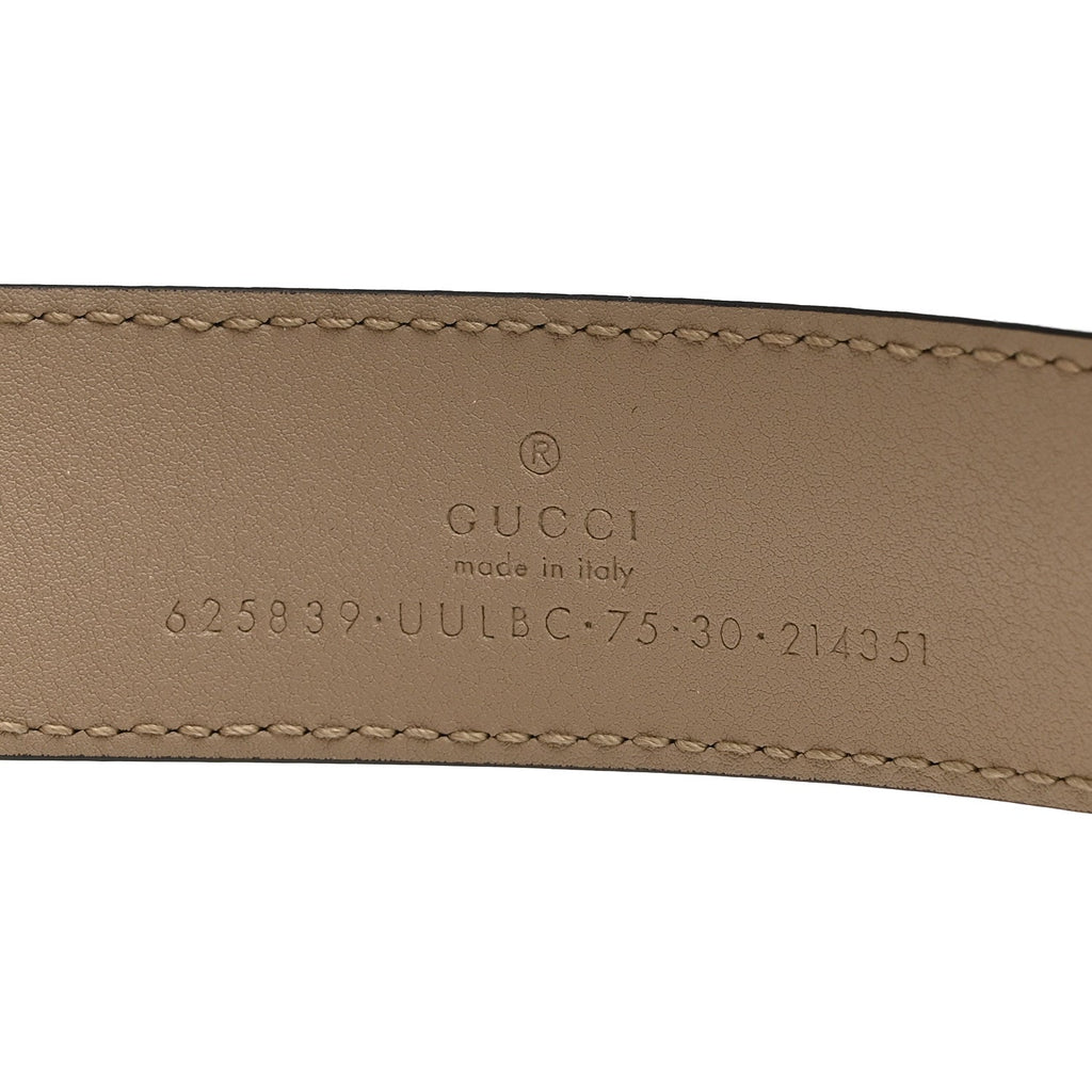 GG Supreme Monogram Matte Plutone Calfskin Double G 40mm Belt 75 30 Beige Mystic White Oatmeal