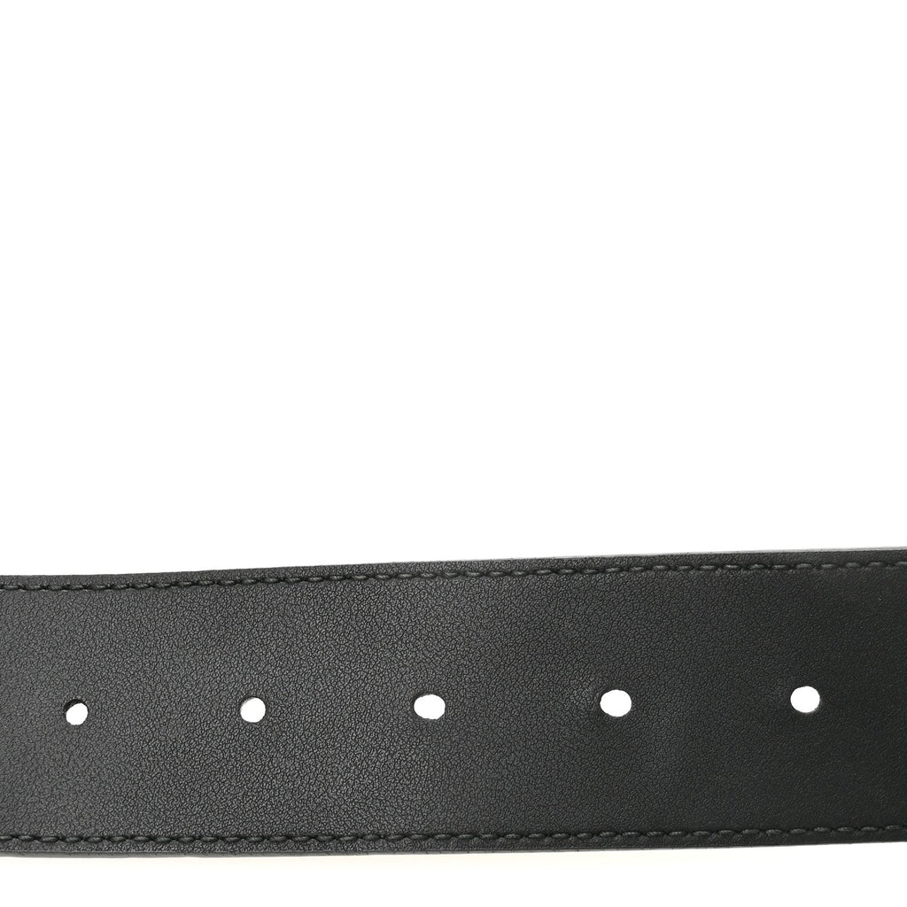 Moon Calfskin Pearl Double G 40mm Belt 80 32 Black Cream