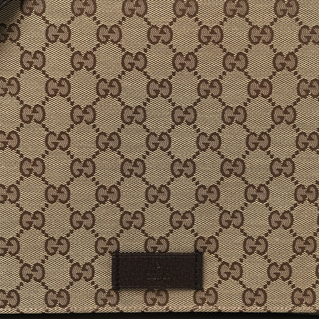 GG Monogram Medium Flap Messenger Bag Beige Dark Brown