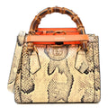 Snakeskin Mini Diana Tote Bag Beige