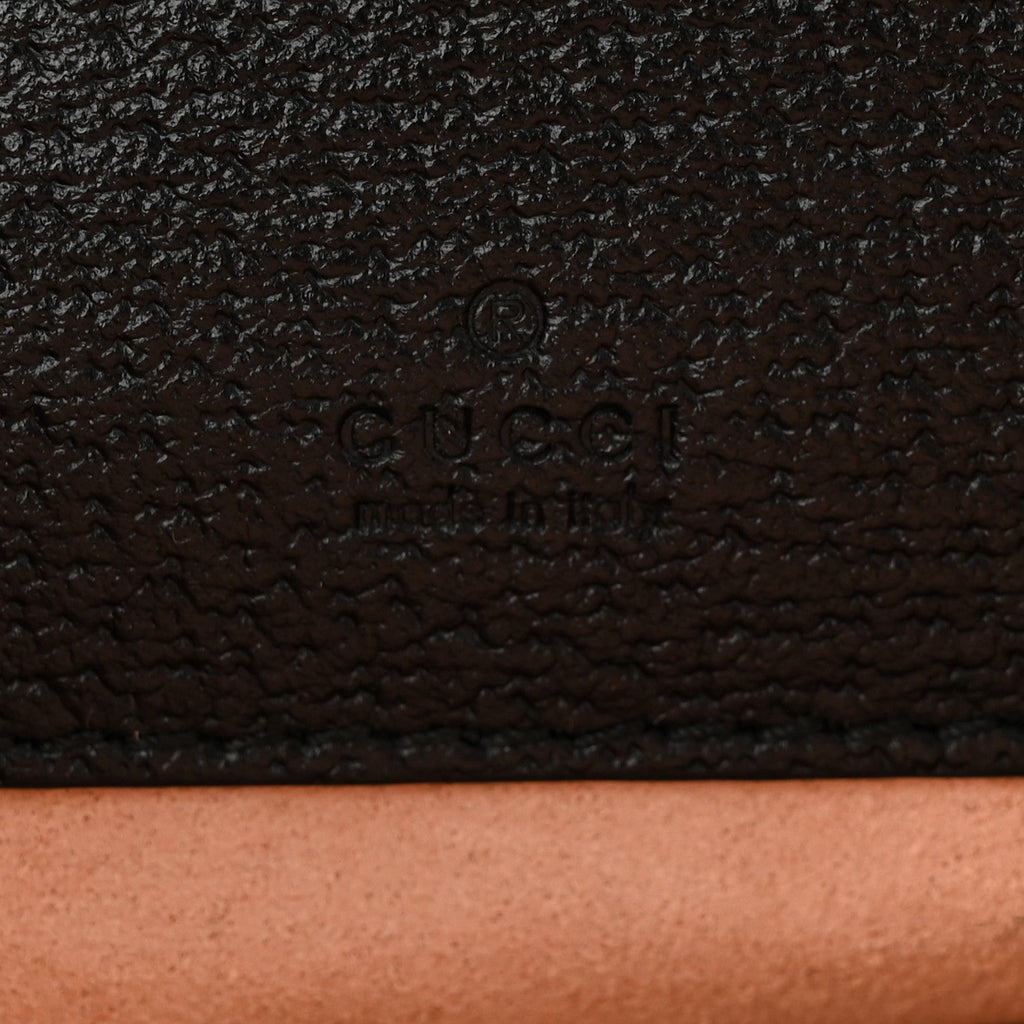 Textured Calfskin Web Ophidia Round Wrist Wallet Black