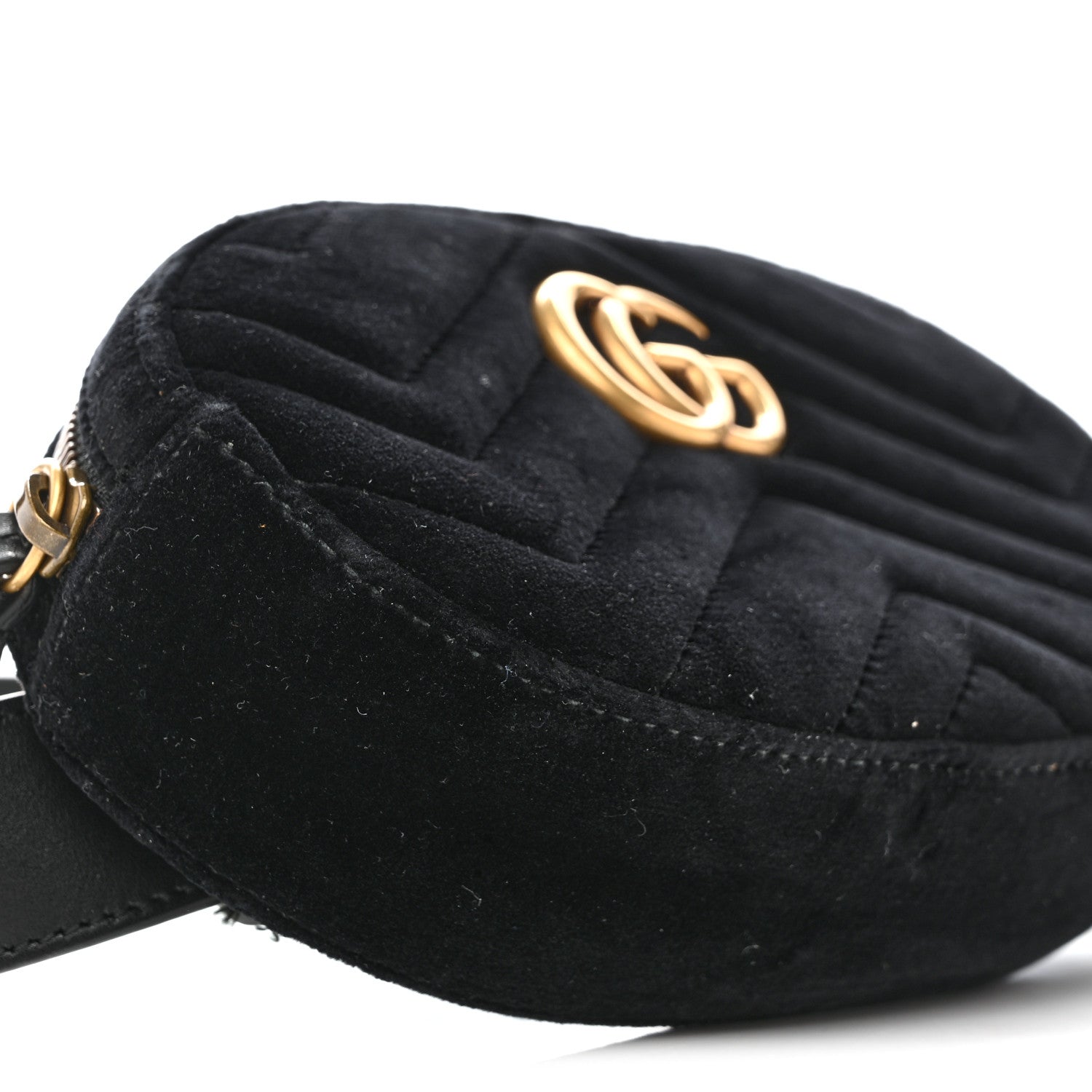 Velvet Matelasse GG Marmont Belt Bag 75 30 Black