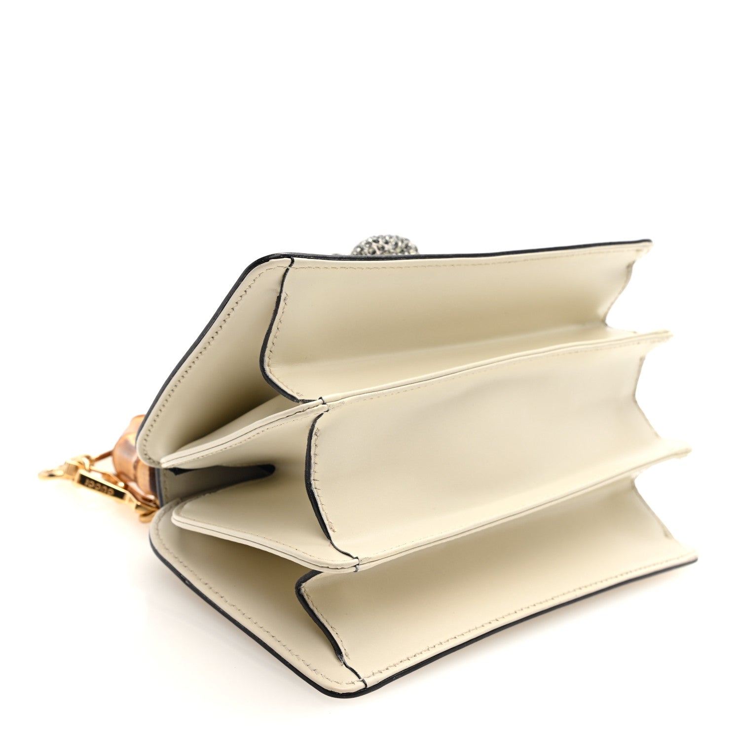 Calfskin Bamboo Mini Thiara Top Handle Bag White