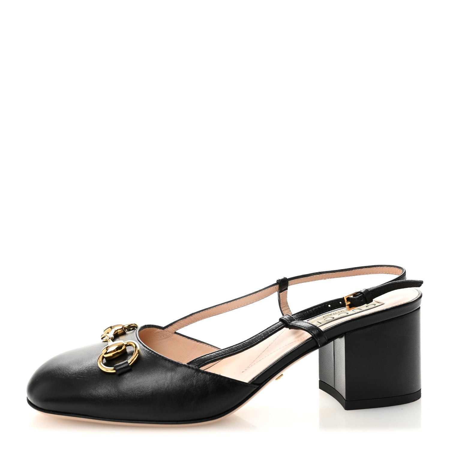 Malaga Kid Horsebit 70mm Slingback Pumps 36  Black