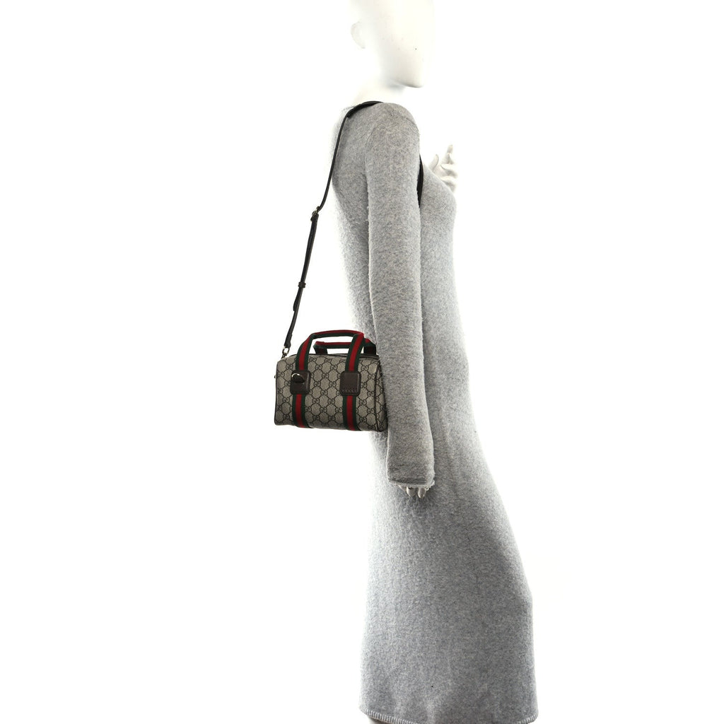 GG Supreme Web Mini GG Top Handle Bag Beige Ebony New Acero