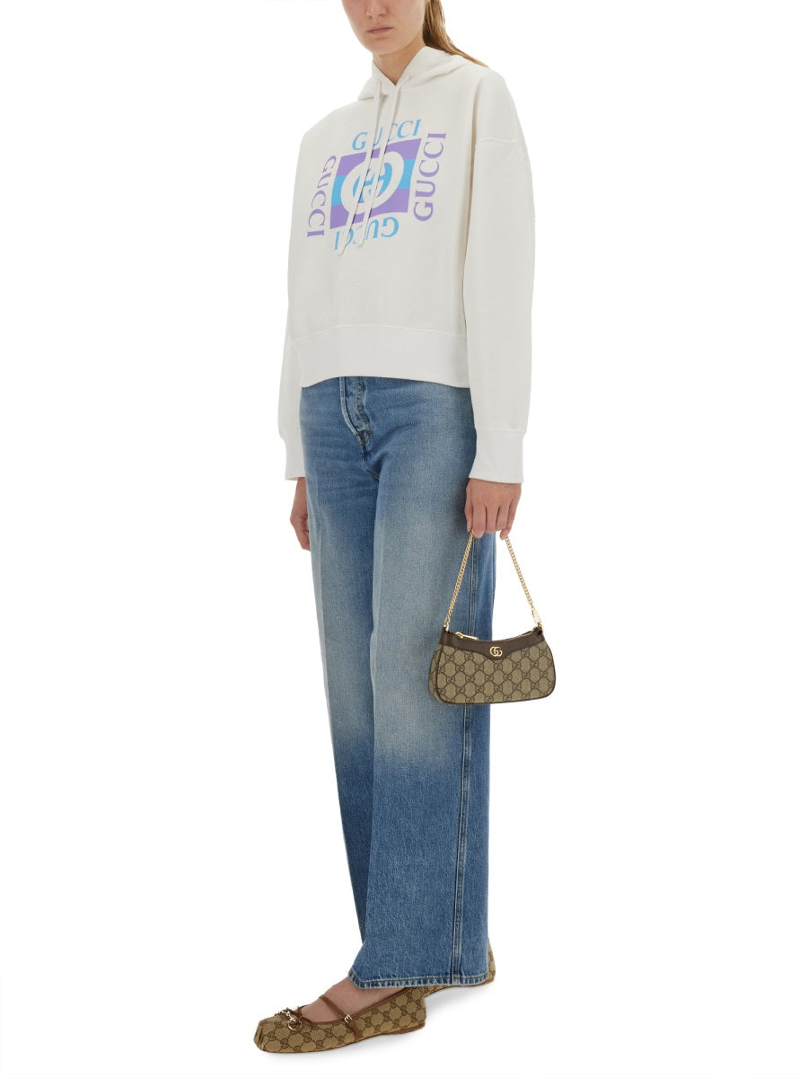 Gucci Printed Cotton Hoodie — White