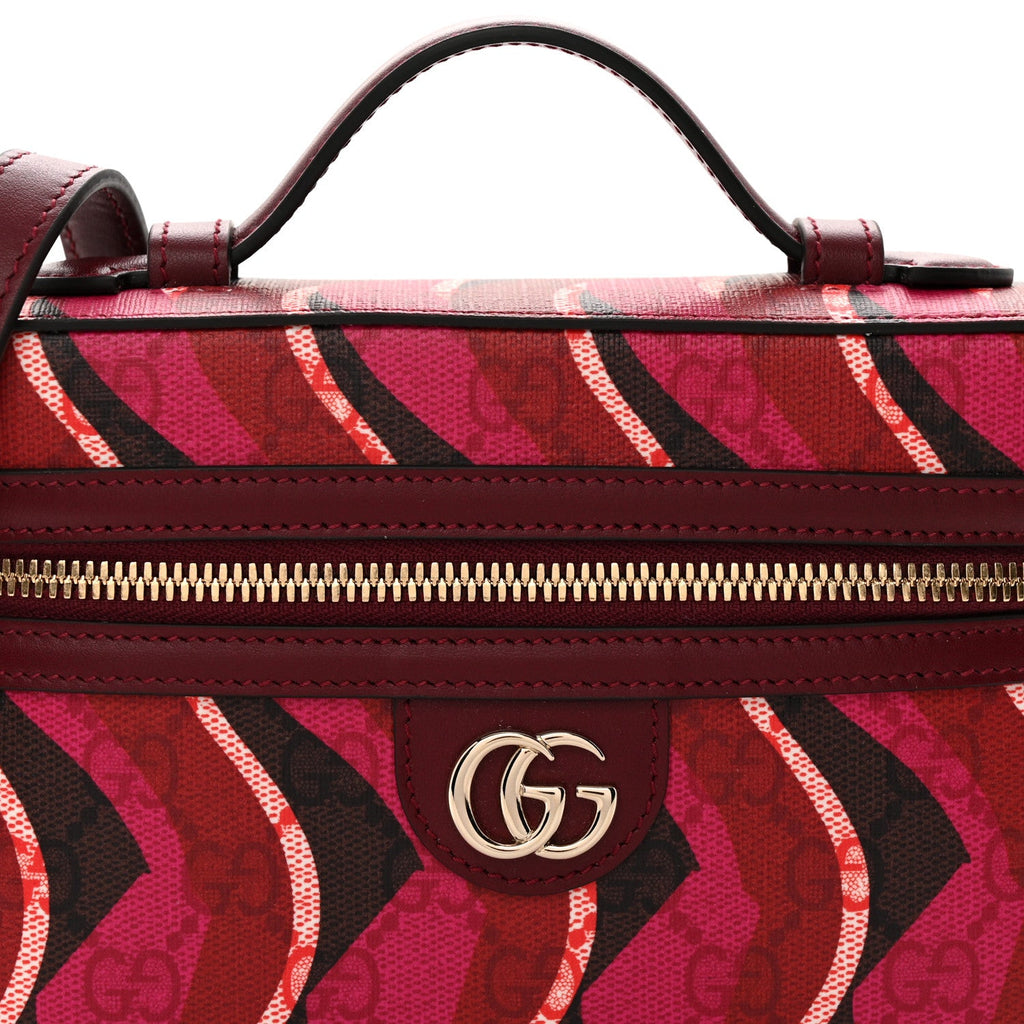 GG Supreme Monogram Canvas Lunar New Year Shoulder Bag  Red Pink Multicolor