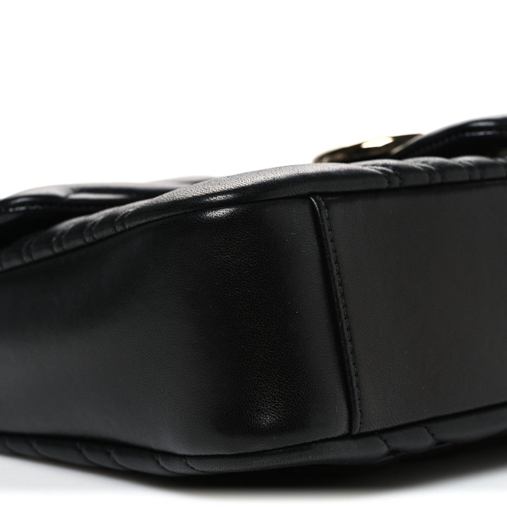 Lambskin Matelasse Large GG Marmont Shoulder Bag Black