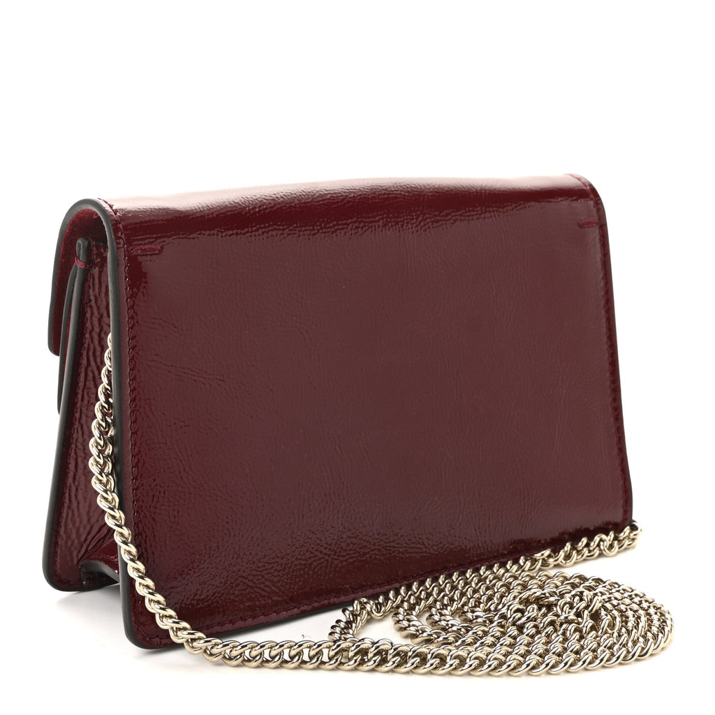 Crinkled Patent Mini Dionysus Shoulder Bag Rosso Ancora Red