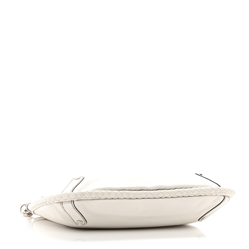 Calfskin Britt Medium Shoulder Bag White