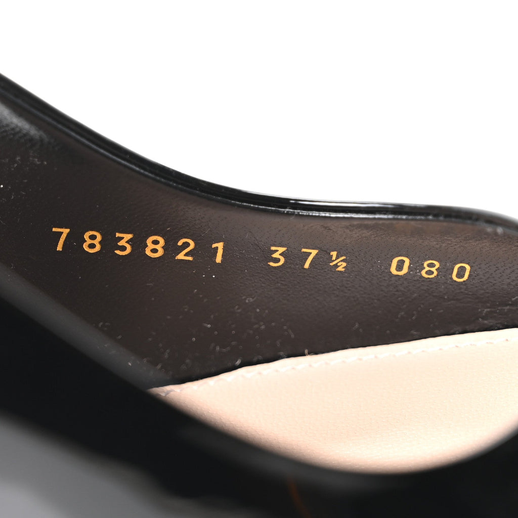 Vernice Crystal Nappa Charlotte Signoria Slingback Pumps 37.5 Black