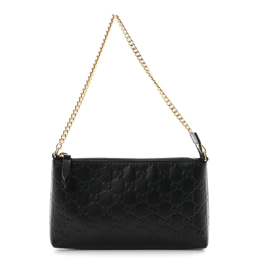 Guccissima Signature Wrist Wallet Black