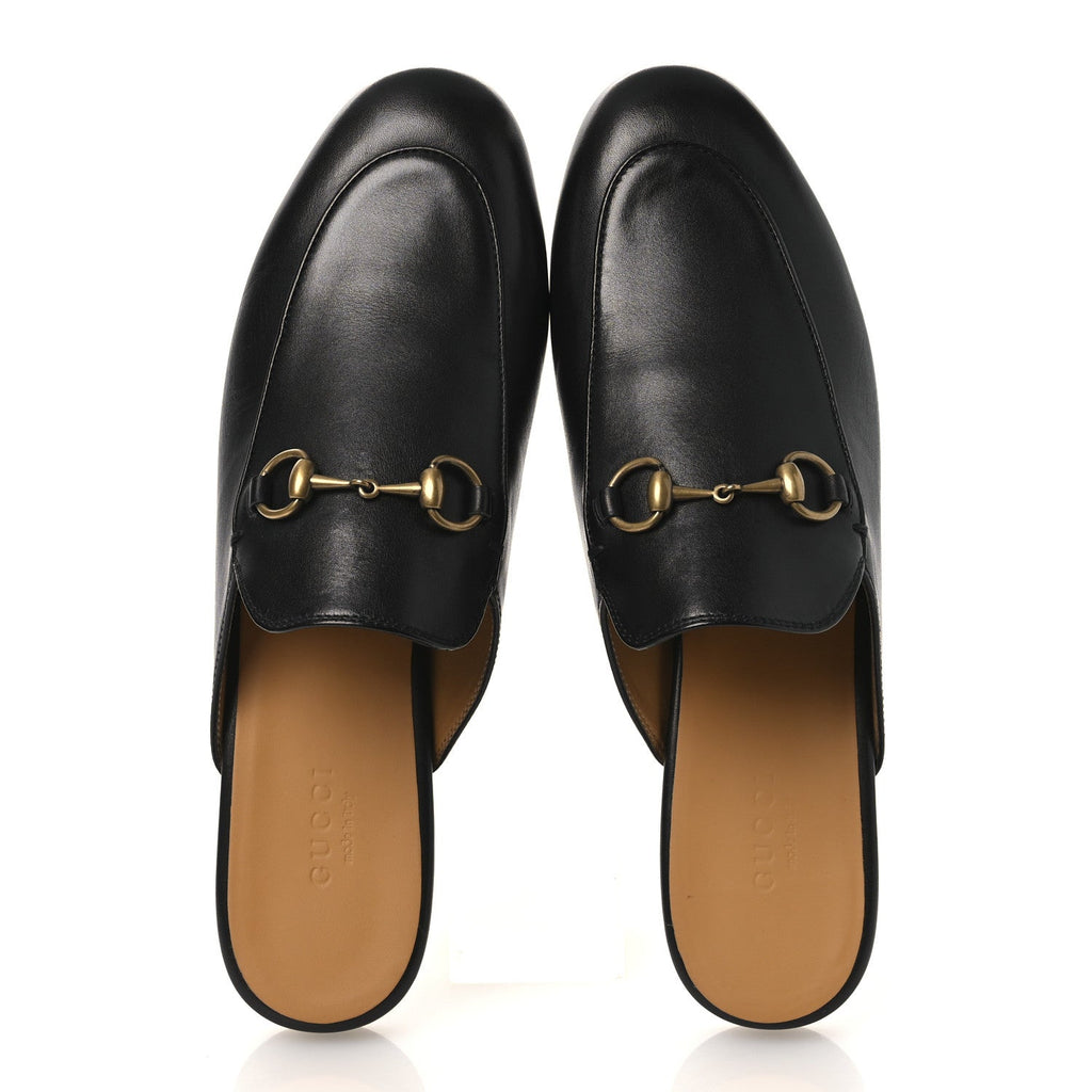 Calfskin Womens Princetown Slippers 37.5 Black