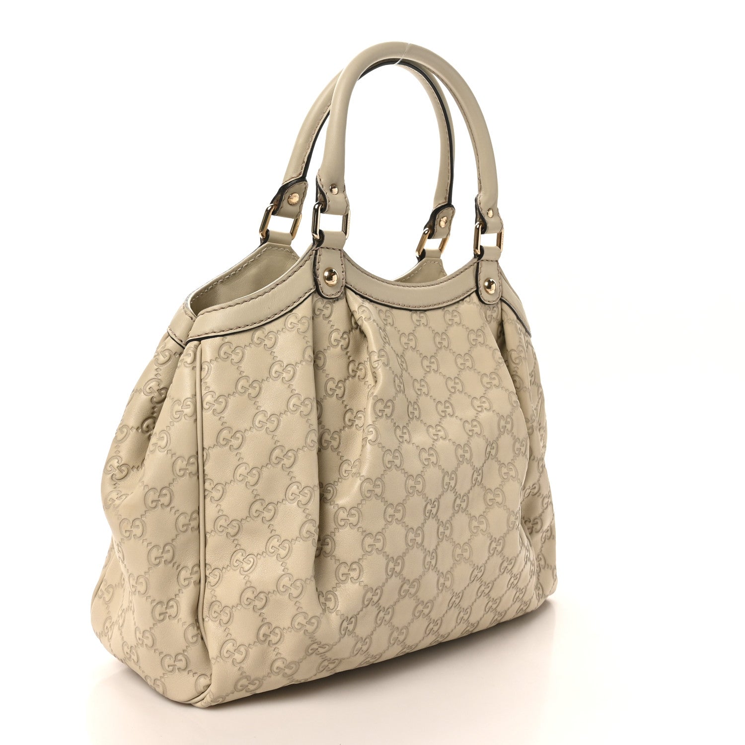 Guccissima Medium Sukey Tote Mystic White