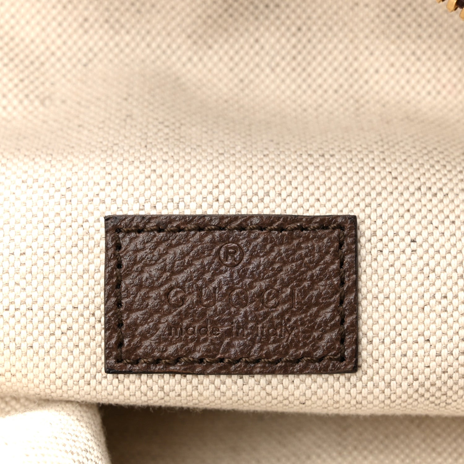 Monogram Jumbo GG Textured Dollar Calfskin Web Belt Bag Camel Ebony New Acero