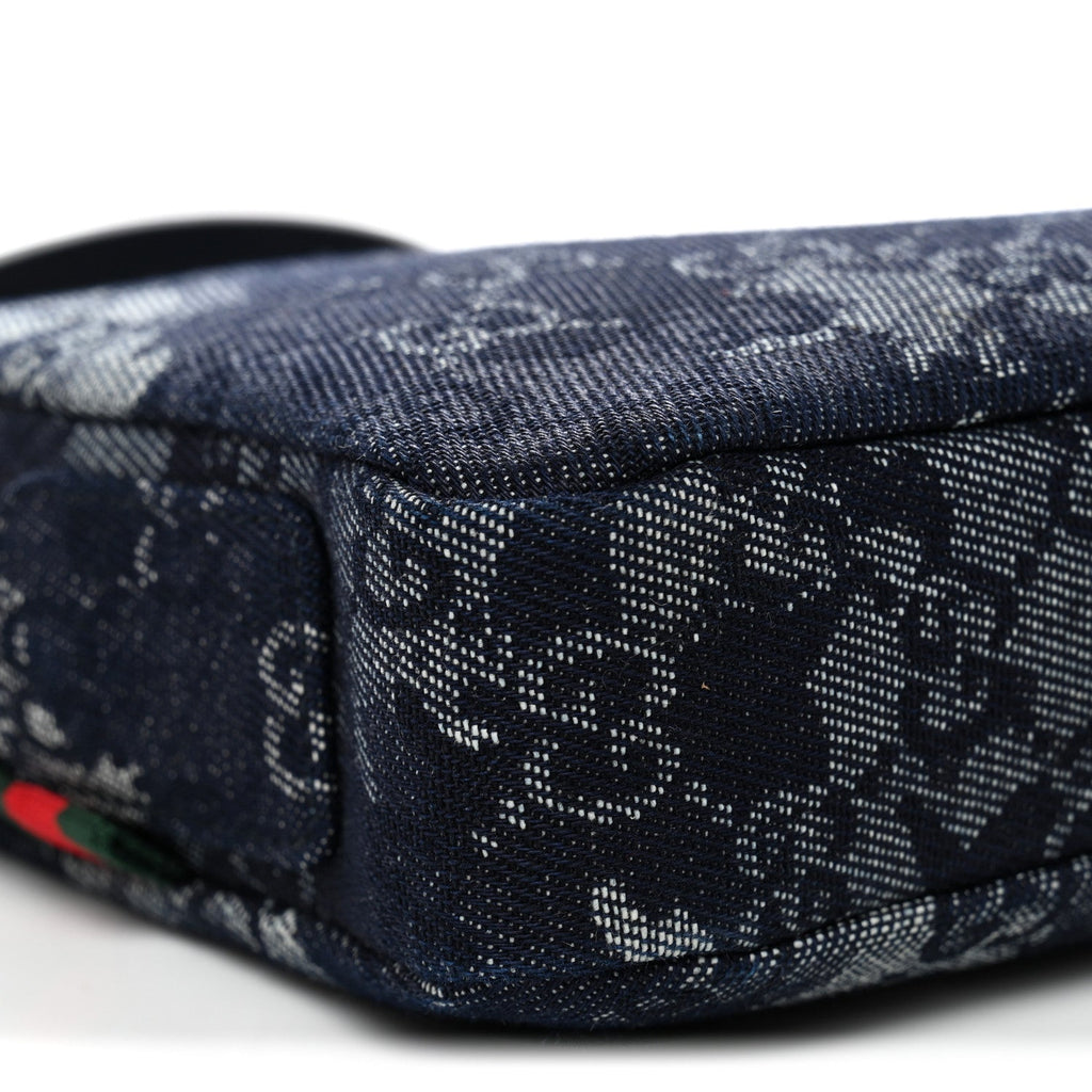 Denim GG Monogram Camouflage Small Crossbody Bag Blue