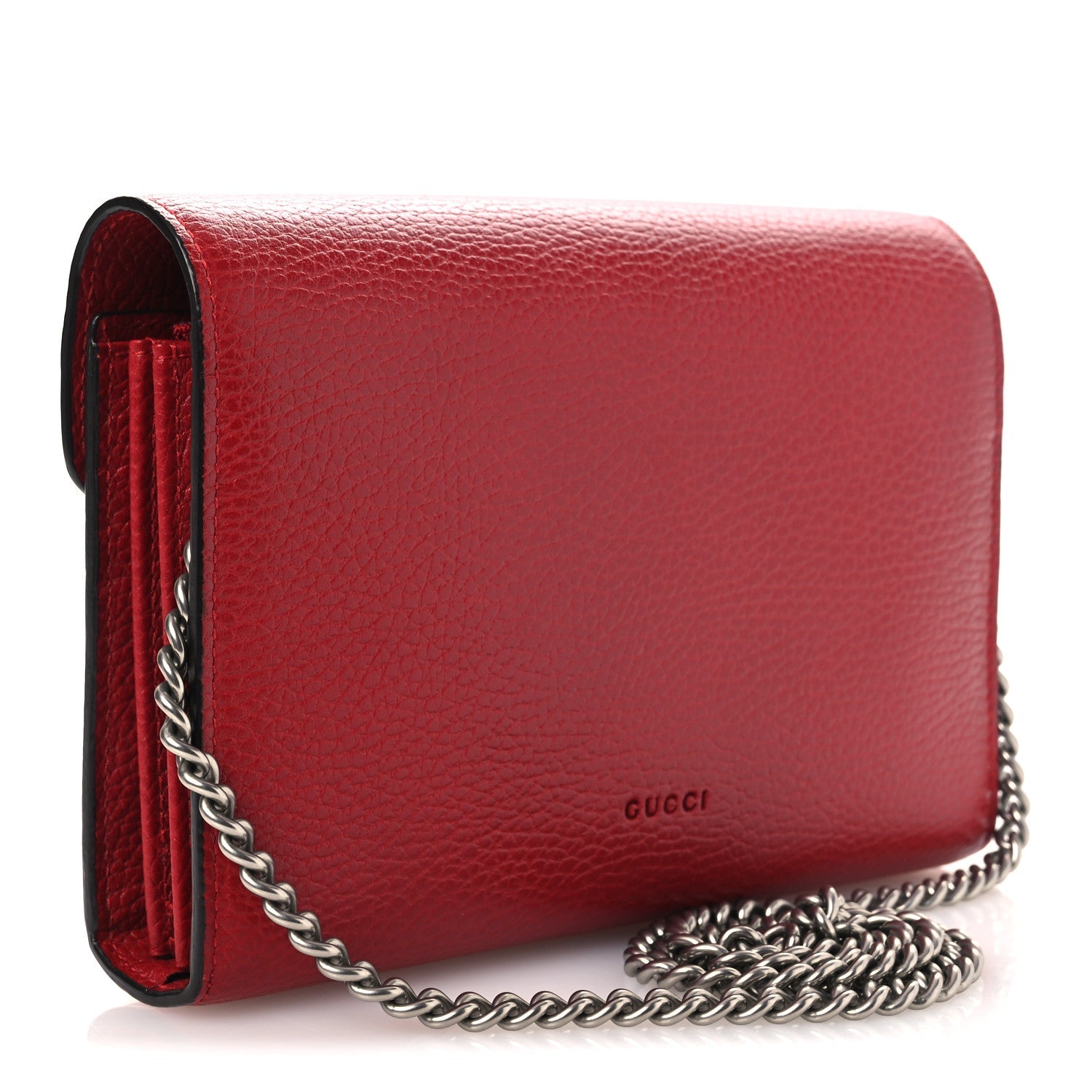 Calfskin Mini Dionysus Chain Wallet Hibiscus Red