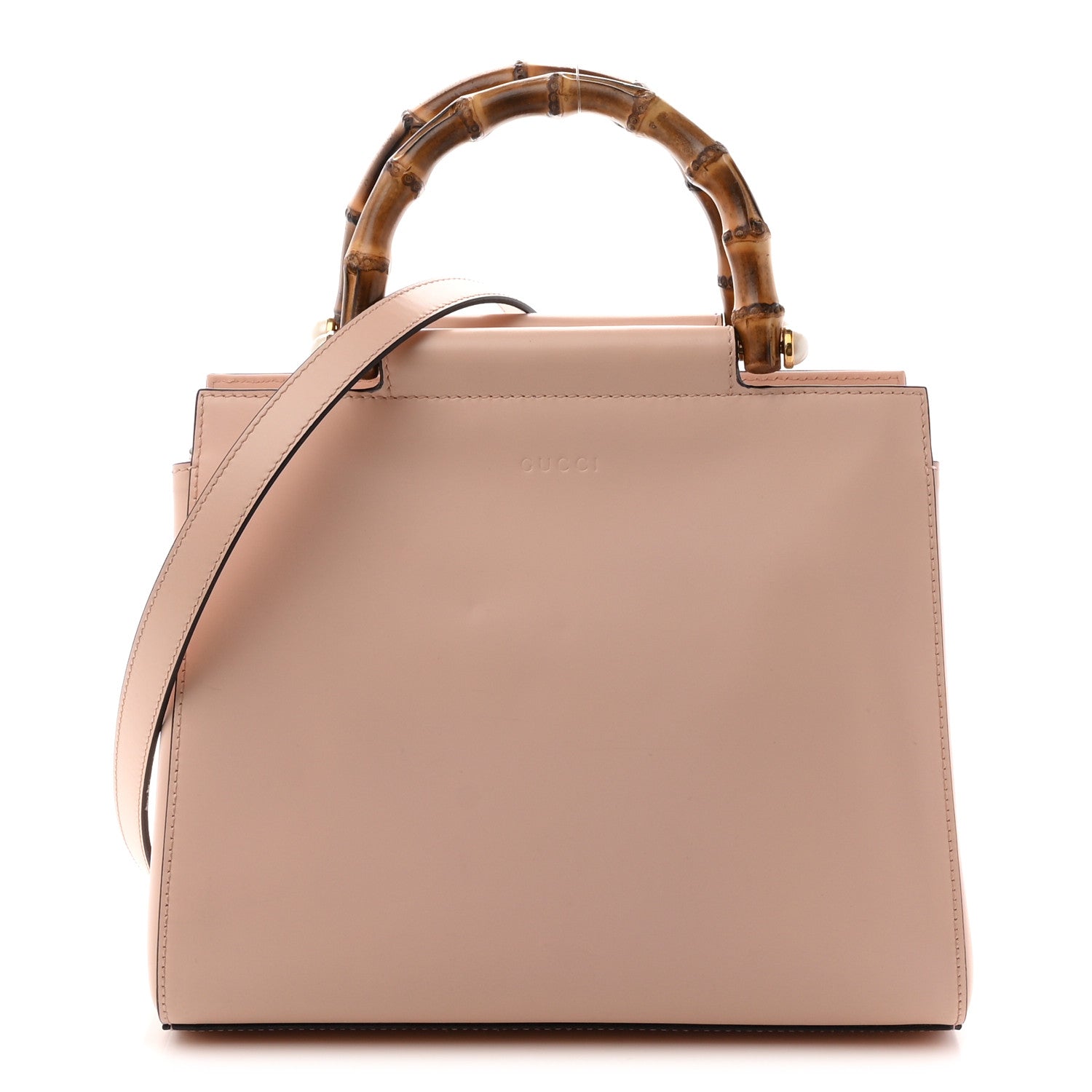 Nappa Bamboo Small Nymphaea Top Handle Bag  Perfect Pink