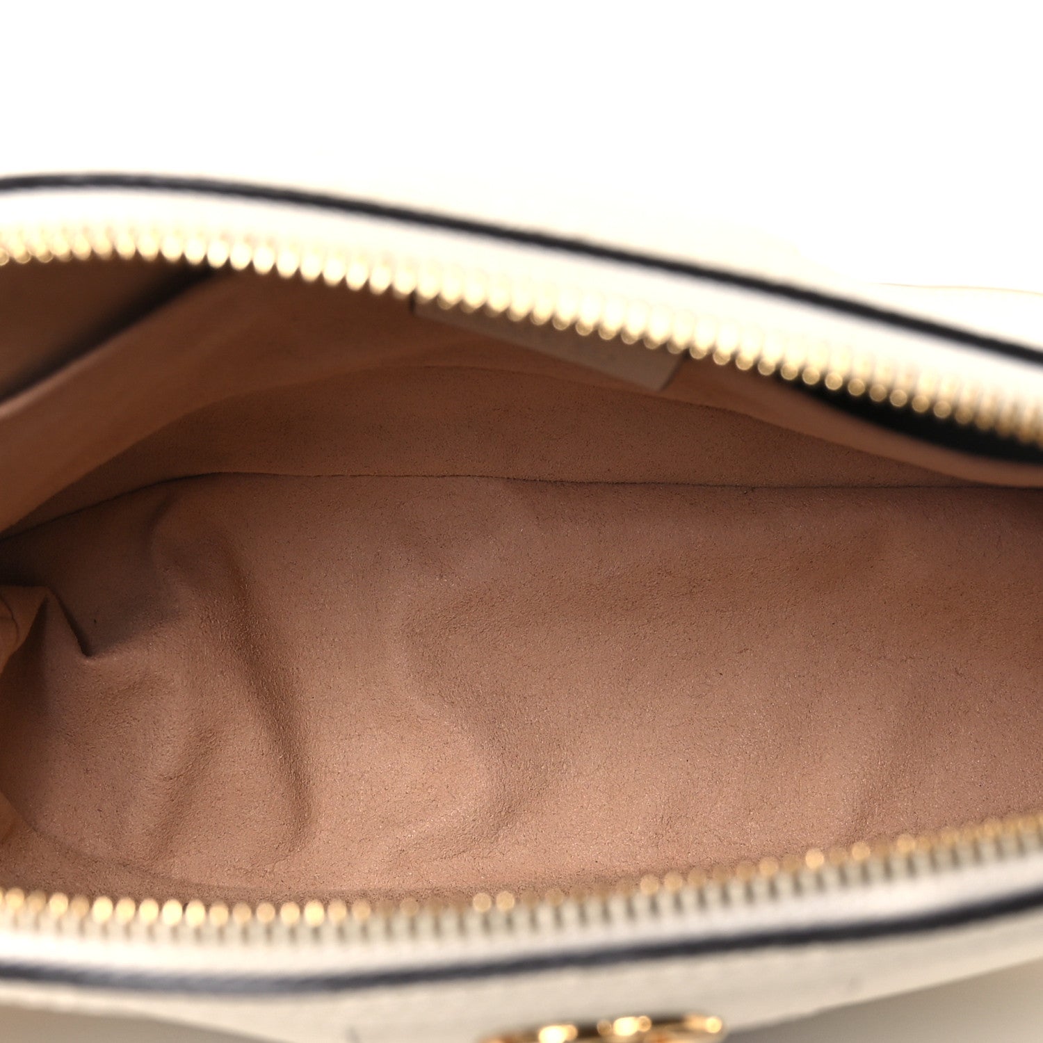 Textured Dollar Calfskin Web Small Ophidia Dome Shoulder Bag Mystic White