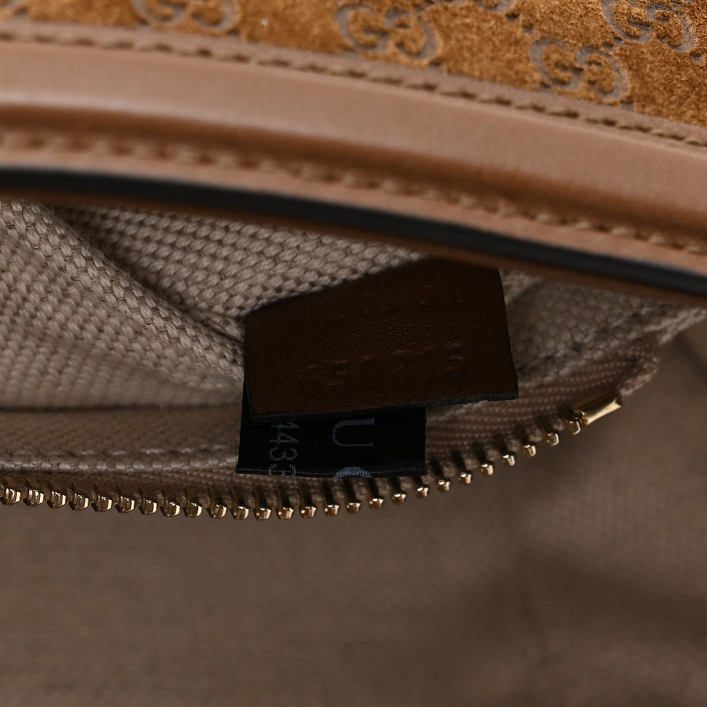 Suede Micro GG Small Go Shoulder Bag Brown