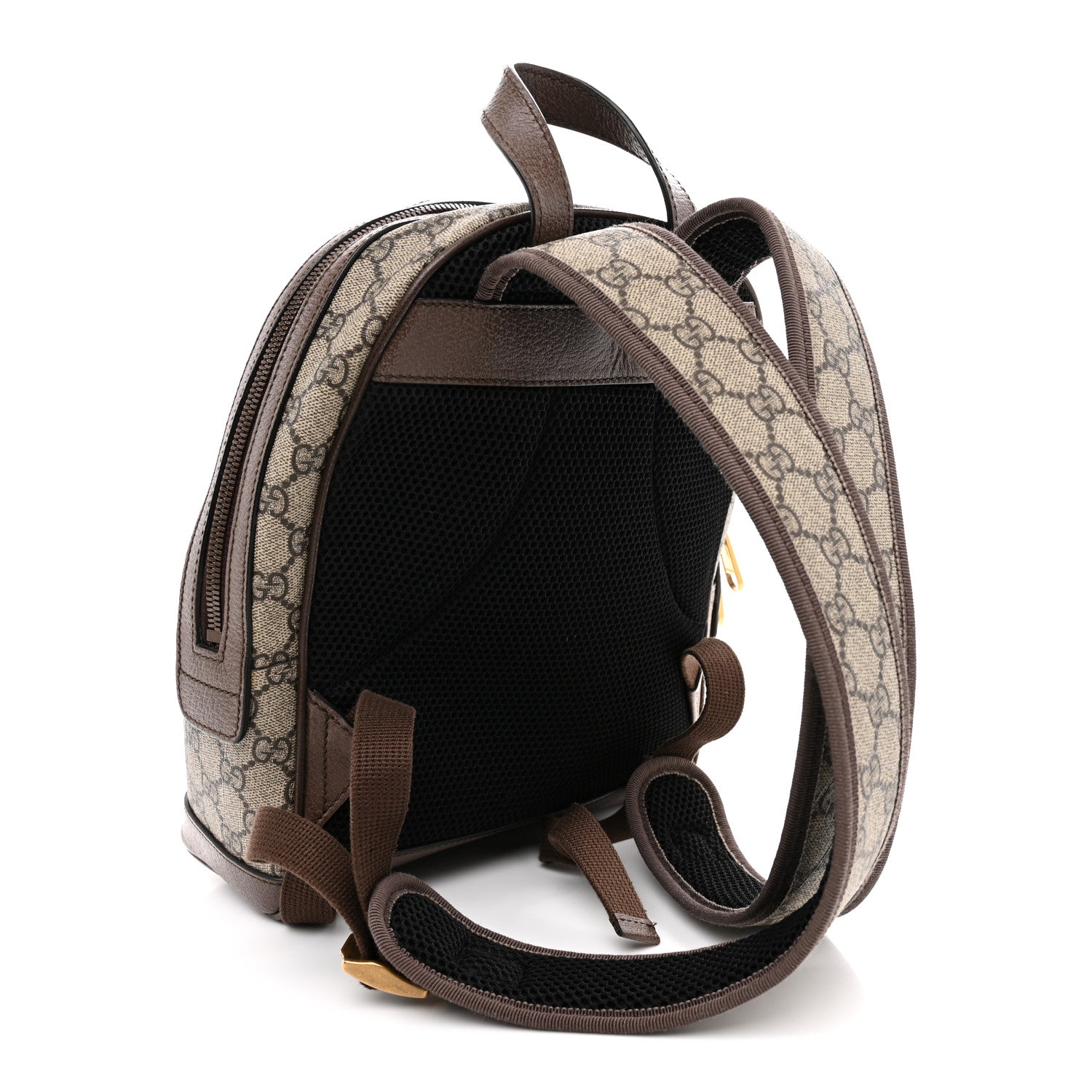 GG Supreme Monogram Calfskin Web Small Ophidia Day Backpack Beige Ebony New Acero