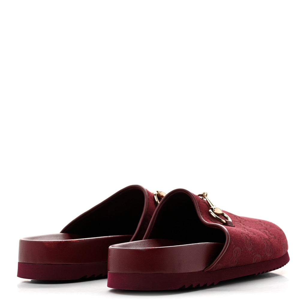 GG Supreme Monogram Womens Horsebit Slippers 36 Rosso Ancora