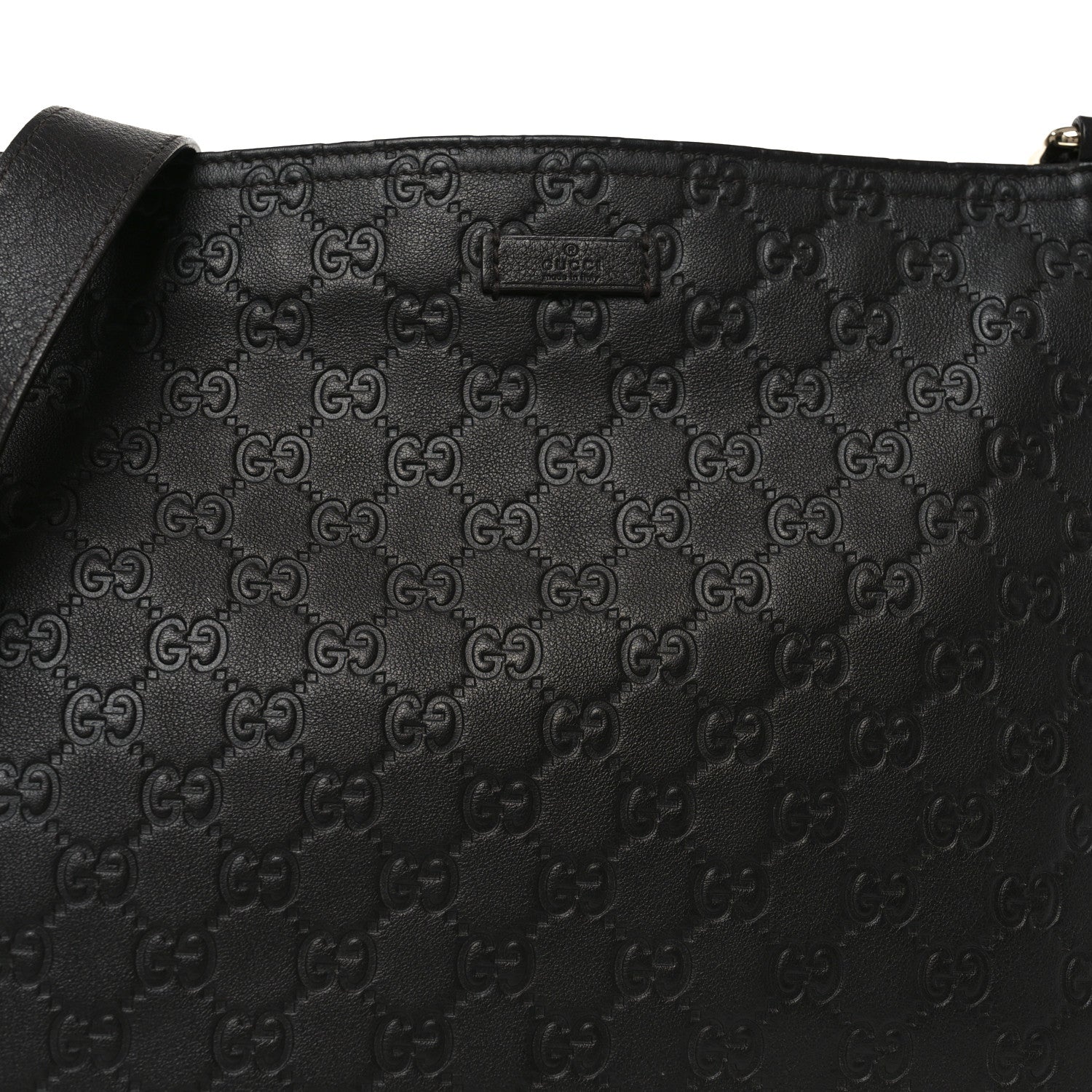 Guccissima Medium Flat Messenger Bag Black