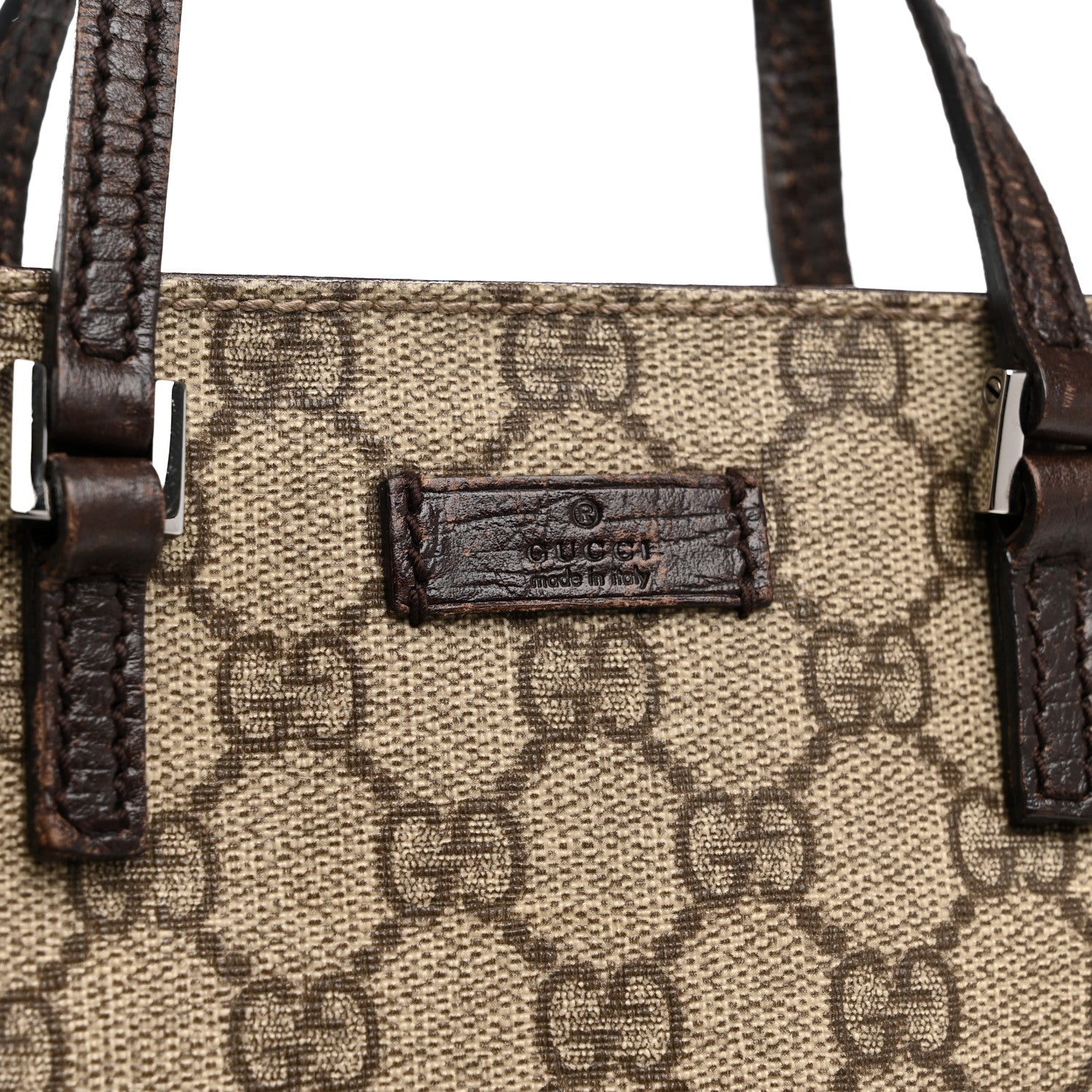 GG Plus Monogram Flat Vertical Tote Dark Brown