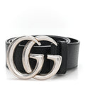 Textured Dollar Calfskin Nickel Double G 40mm Belt 75 30 Black