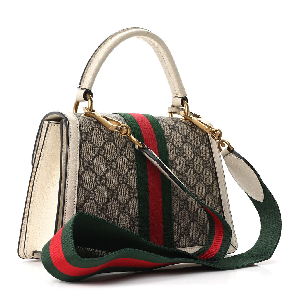 GG Supreme Monogram Small Queen Margaret Top Handle Bag White
