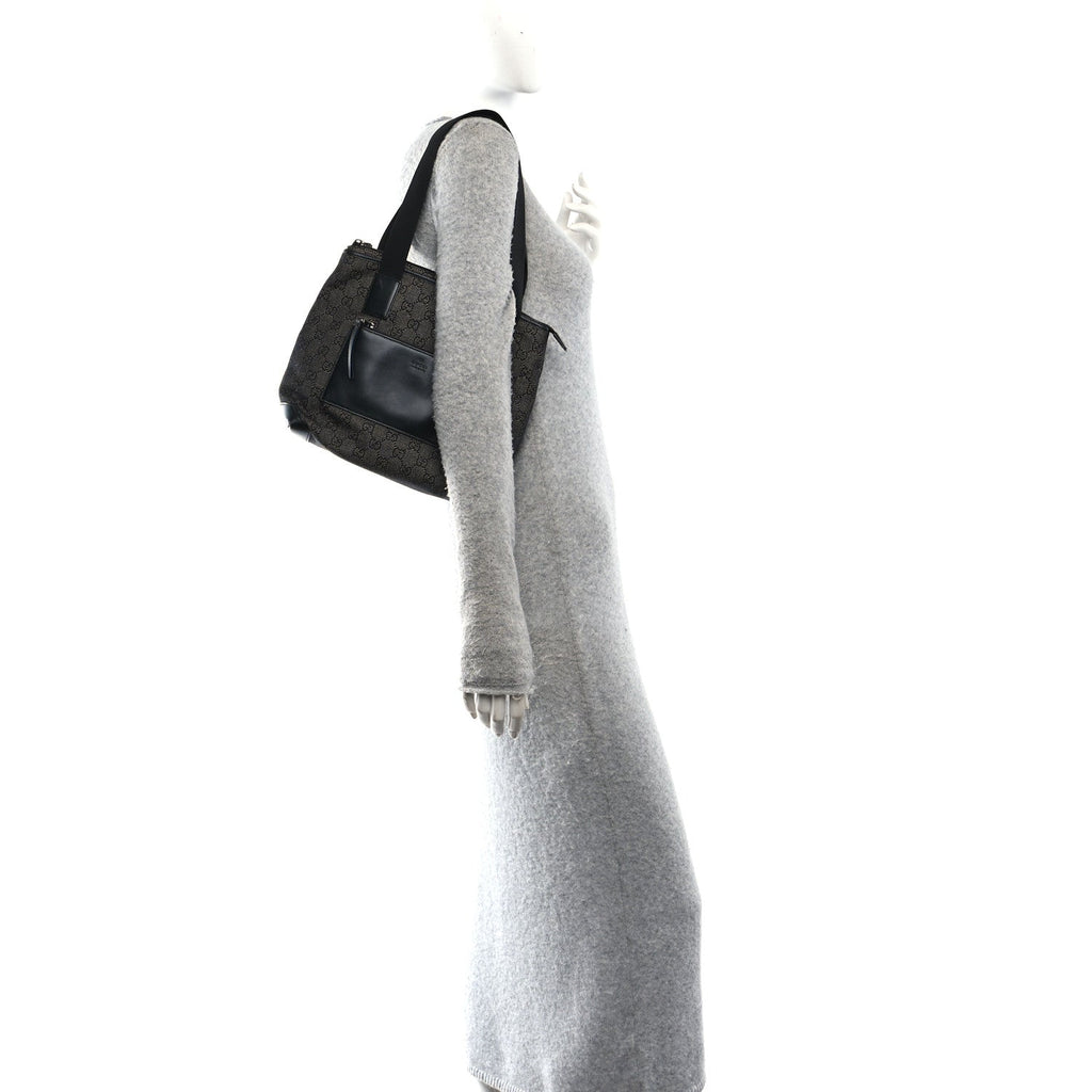 Denim Monogram Tote Bag Black