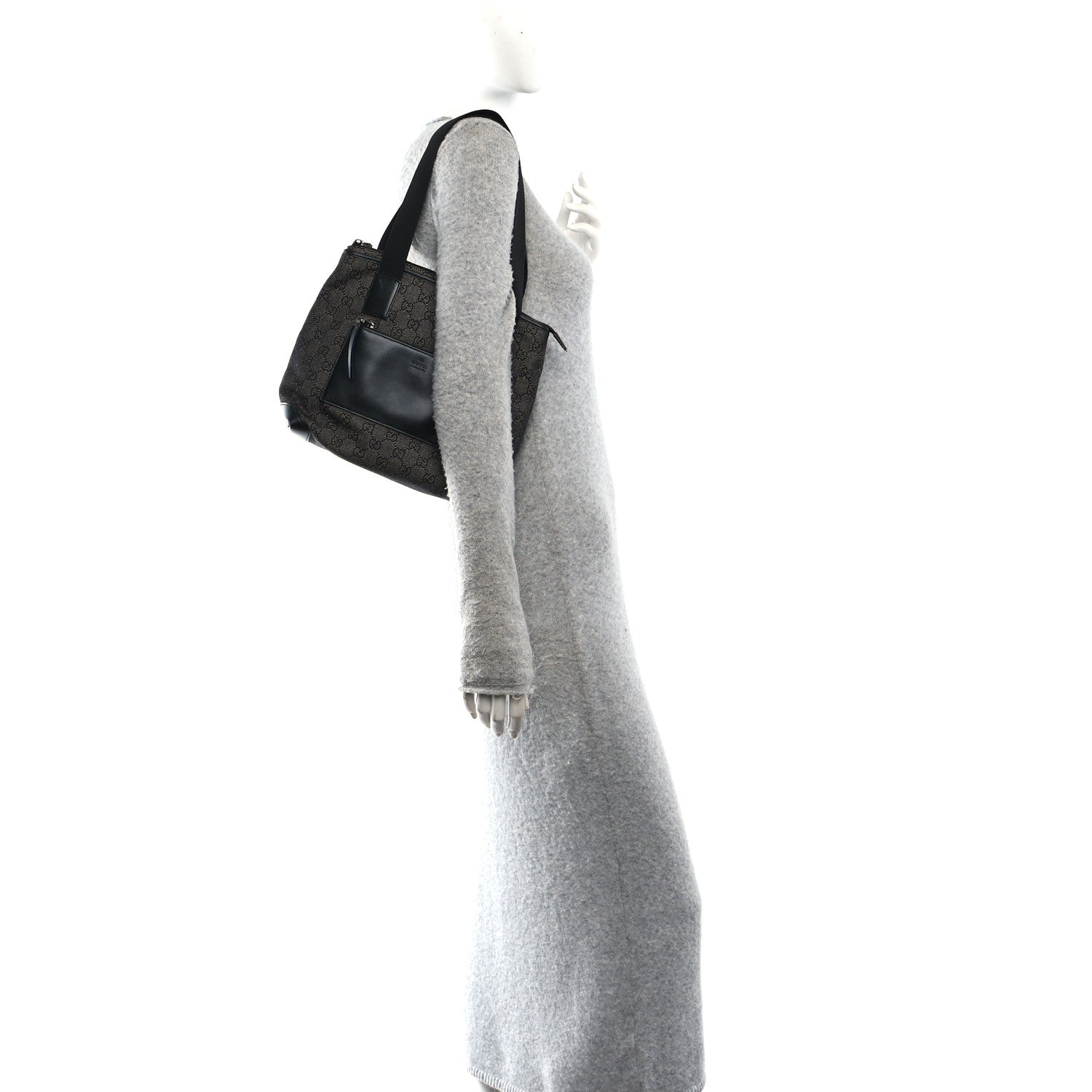 Denim Monogram Tote Bag Black