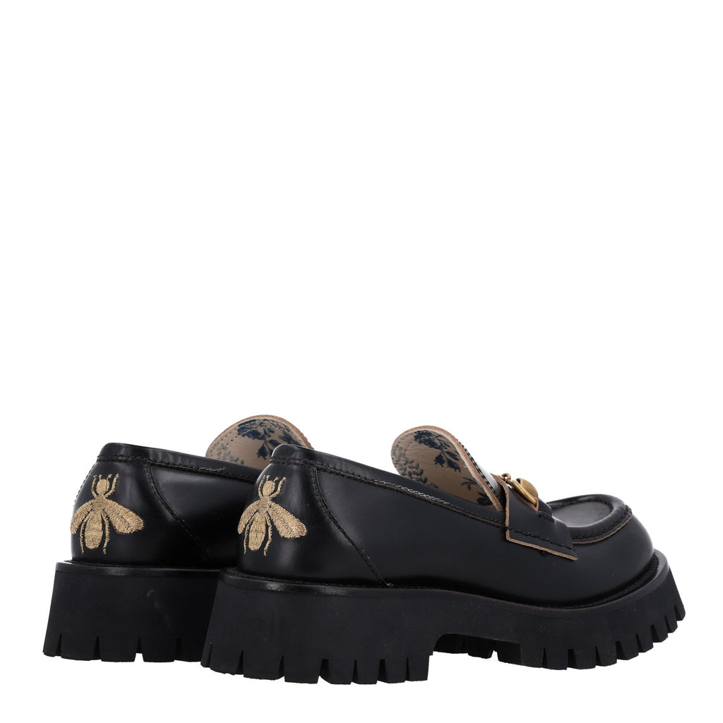 Cordovan Lux Womens Harald Horsebit 25mm Platform Loafers 36.5 Black