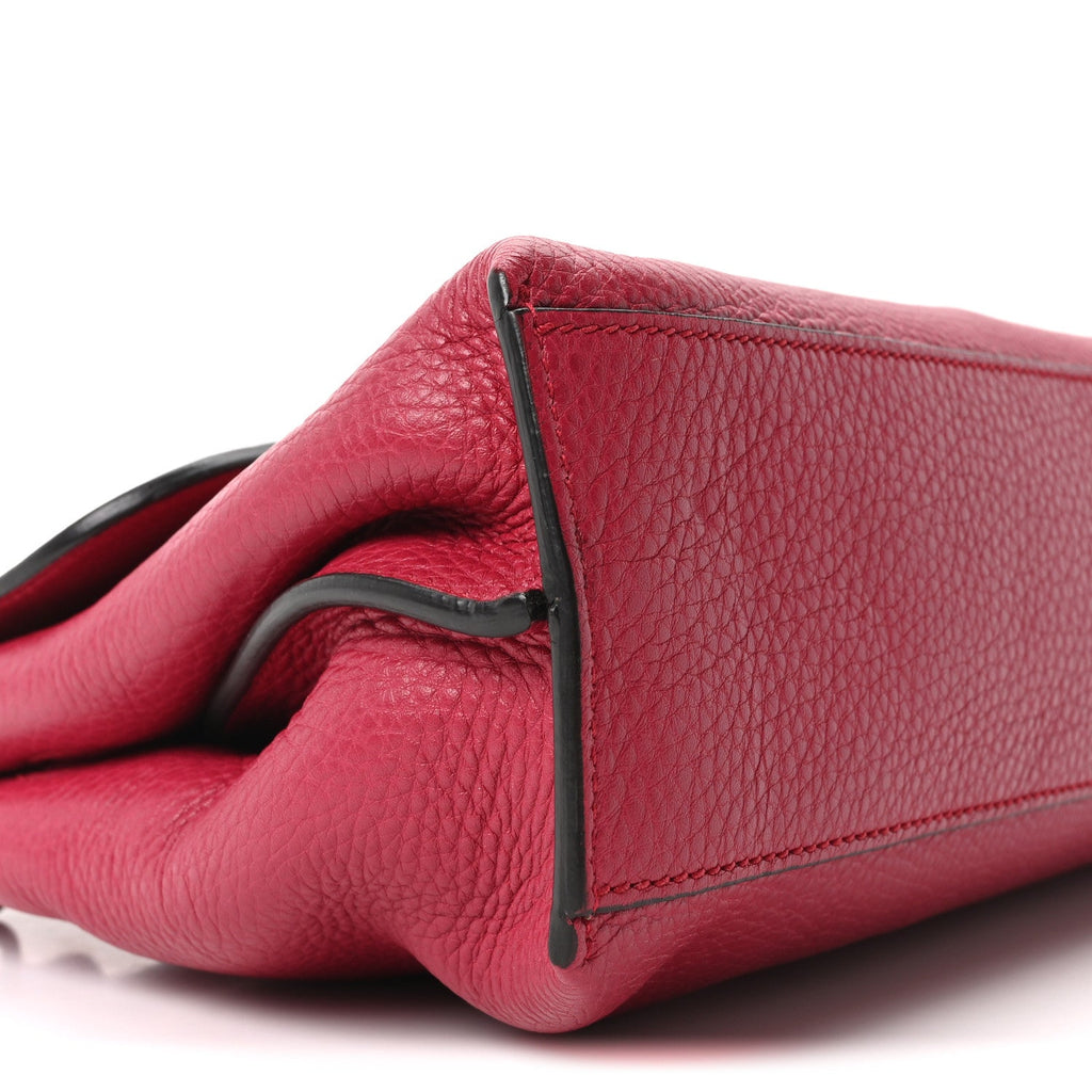 Cellarius Calfskin Small Bamboo Daily Top Handle Bag  Dark Pink