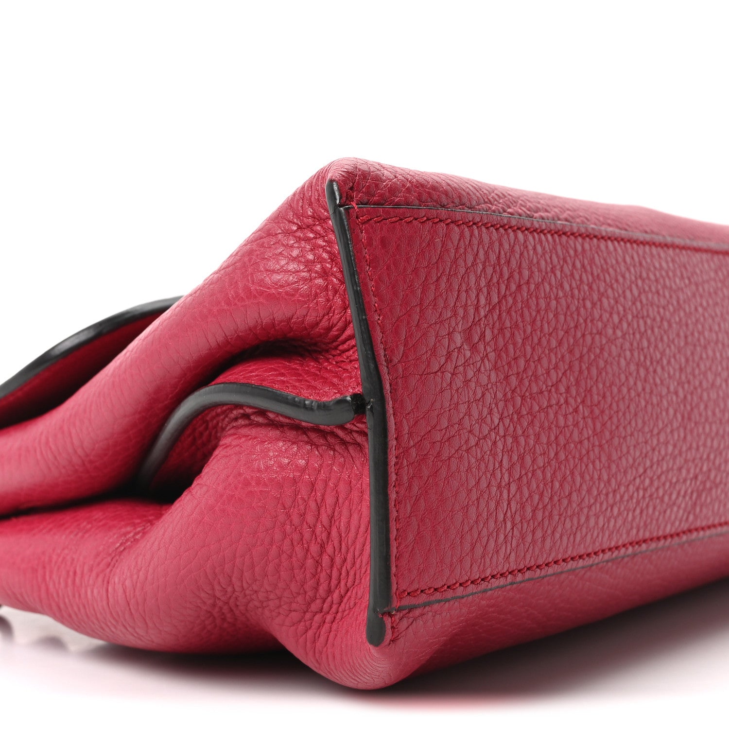 Cellarius Calfskin Small Bamboo Daily Top Handle Bag  Dark Pink