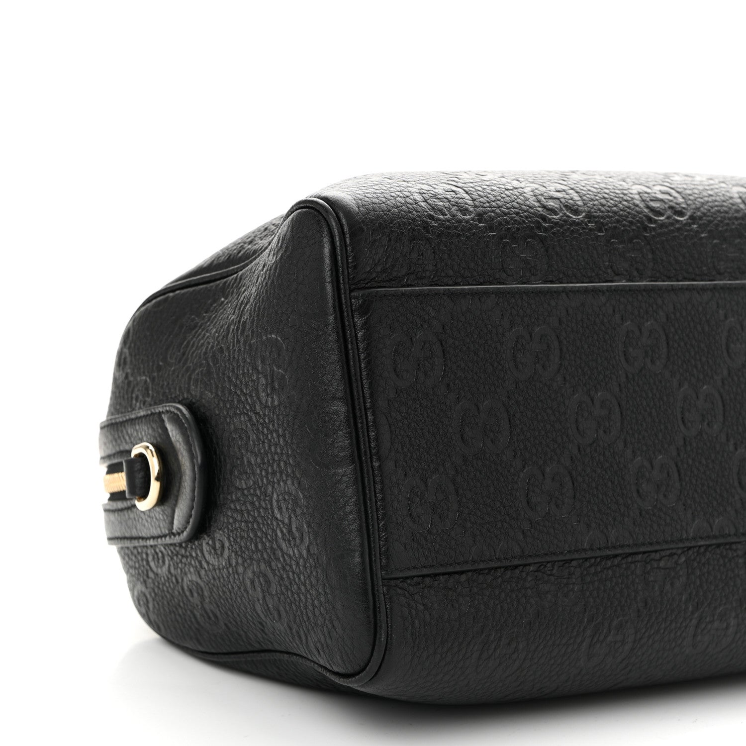 Calfskin GG Emblem Small Top Handle Bag Black