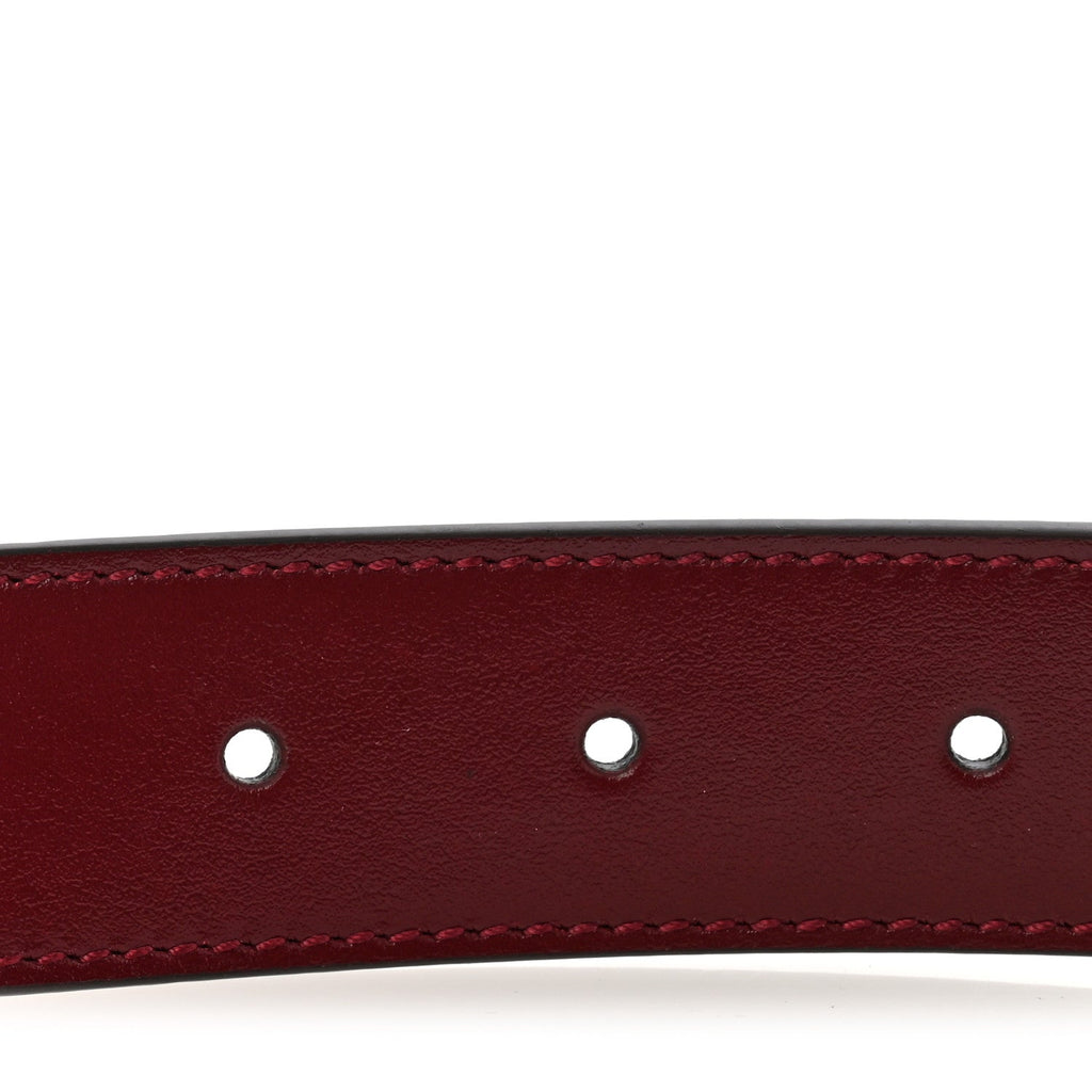Plutone Calfskin Interlocking G 30mm Belt 100 40 Rosso Ancora