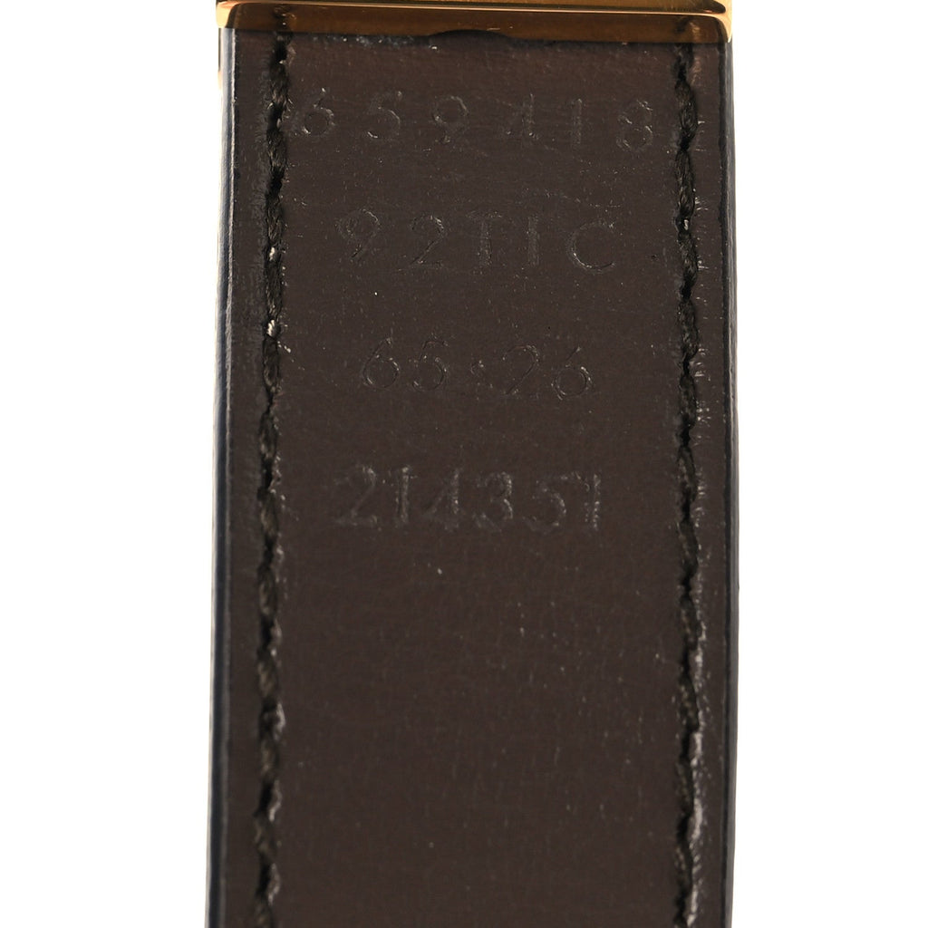 GG Supreme Monogram Plutone Calfskin Double G Reversible Belt Beige Ebony