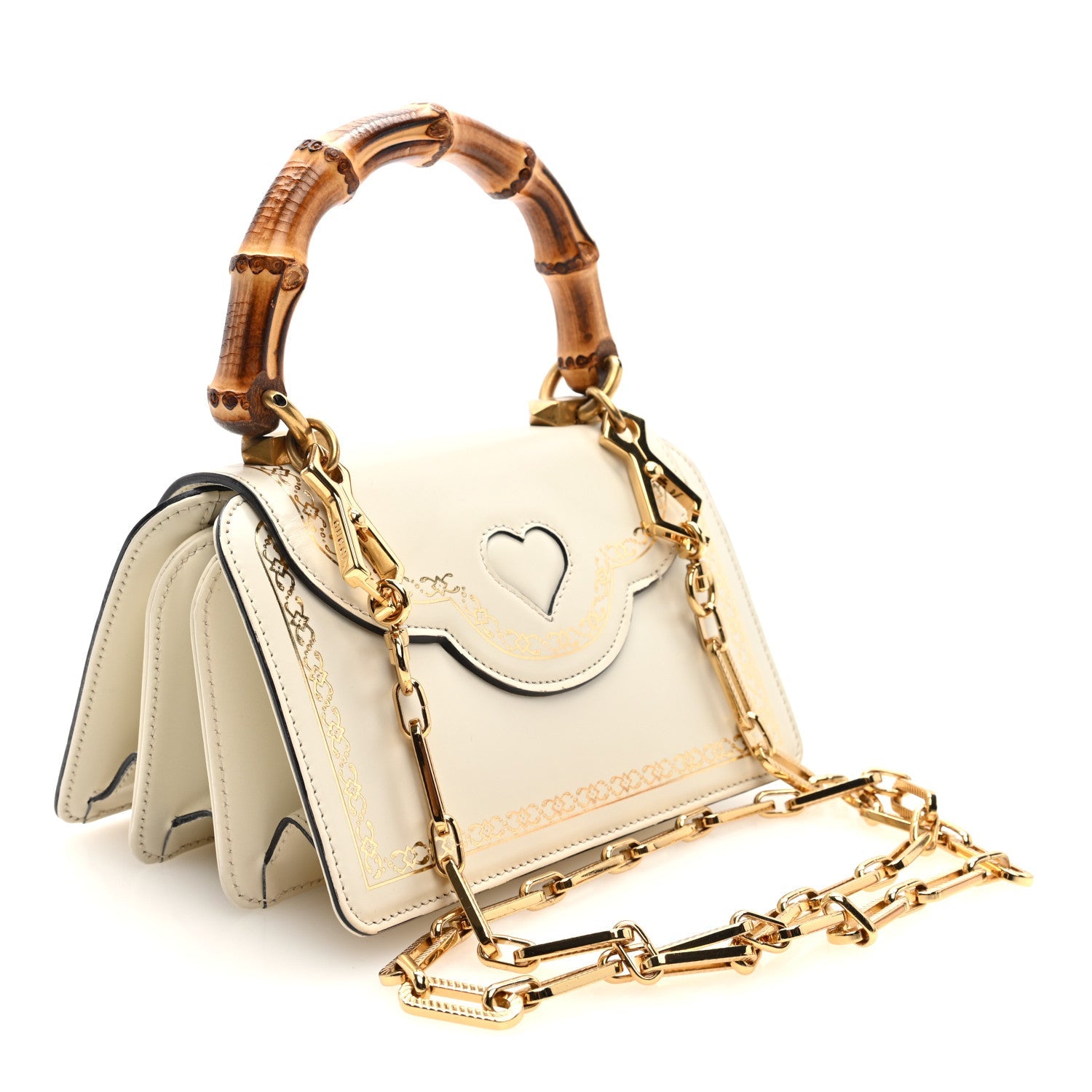 Calfskin Bamboo Mini Thiara Top Handle Bag White