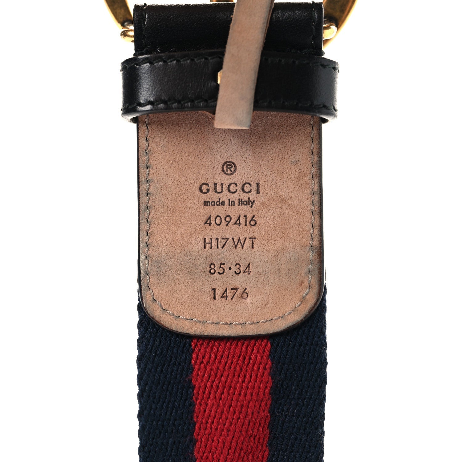 Nylon Calfskin Double G Web 40mm Belt 85 34 Blue Red Black